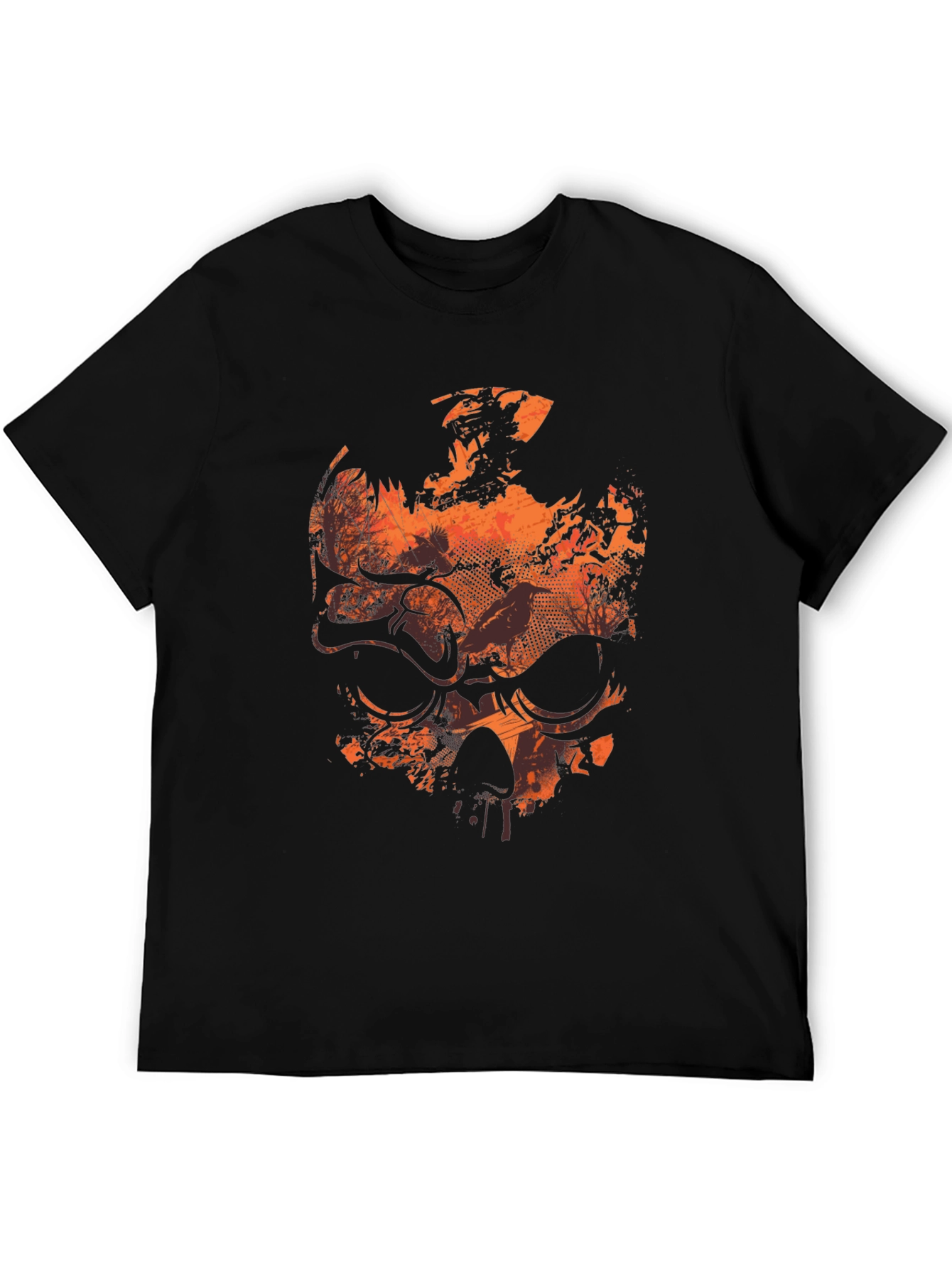 Mens Black Skull Graphic Tee