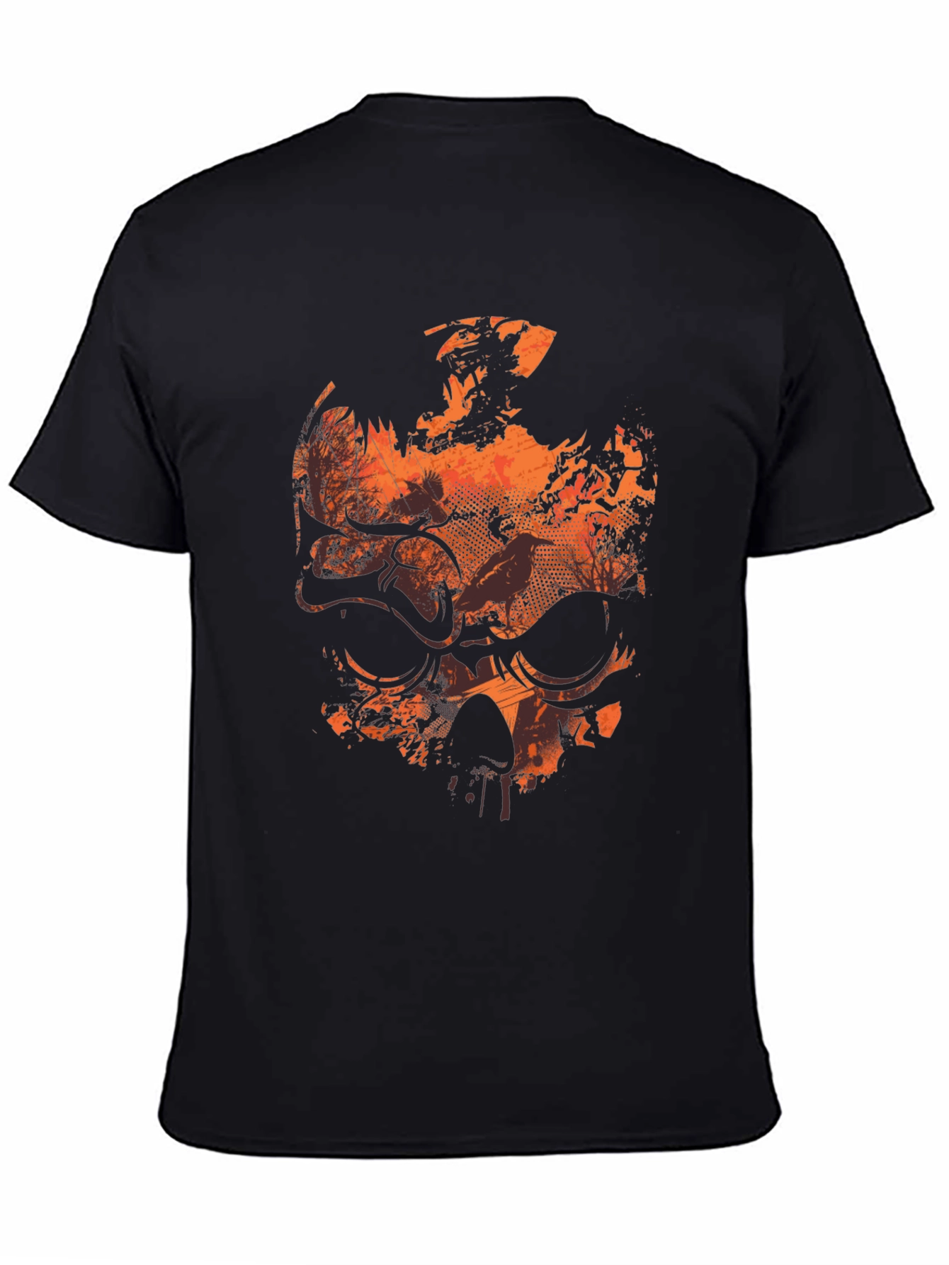 Mens Black Skull Graphic Tee