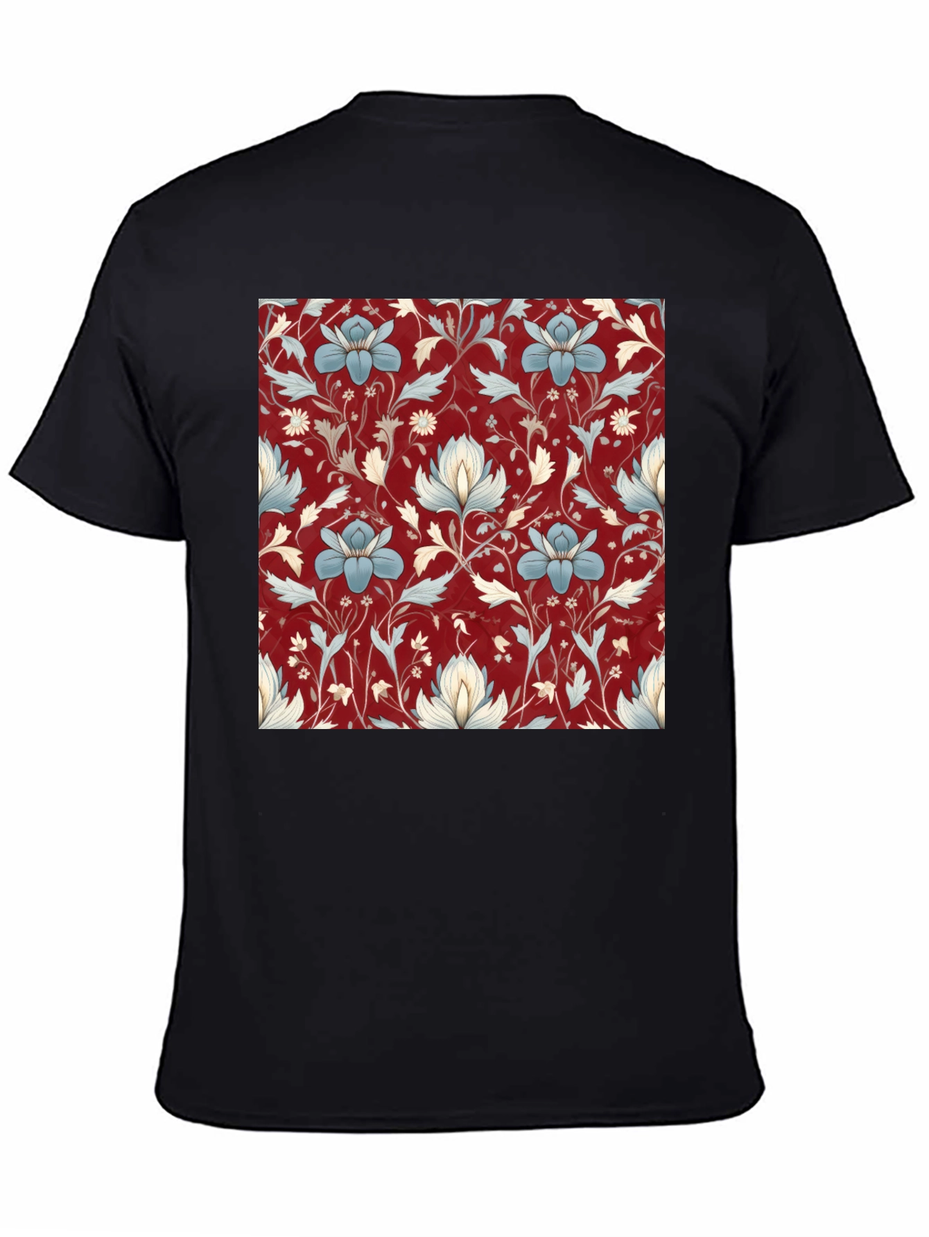Floral Print Tee - Stylish Black T-Shirt
