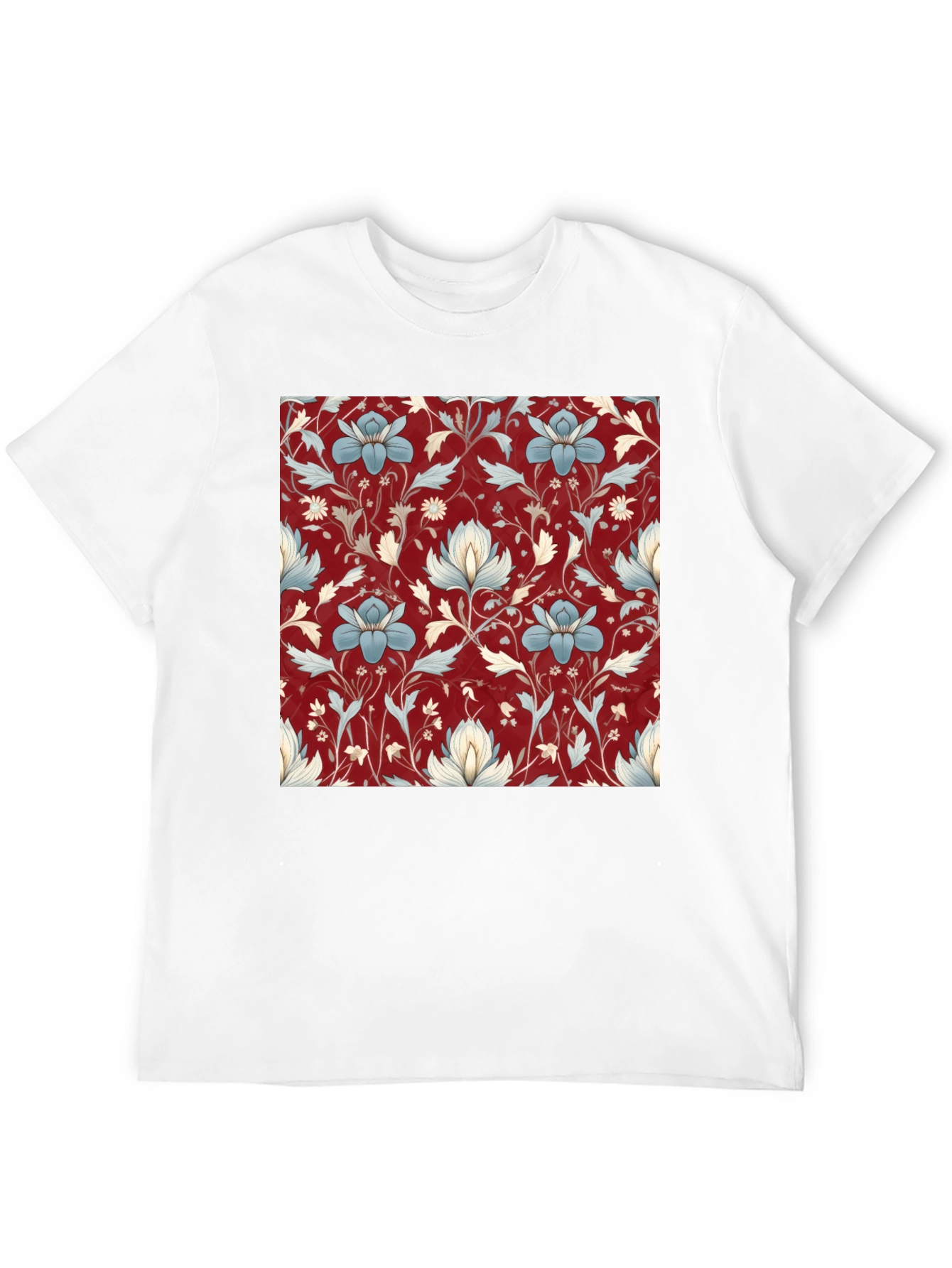 Floral Print Tee - Stylish Black T-Shirt