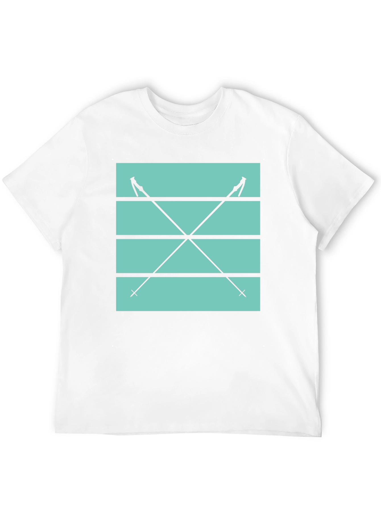 Ski Poles Graphic Tee - Black Cotton Casual Shirt
