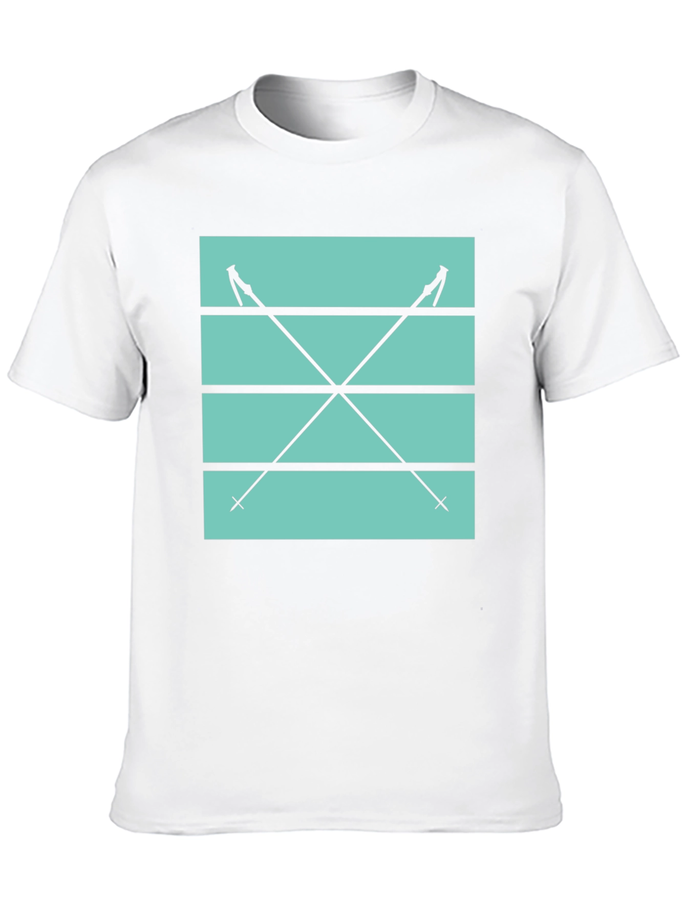 Ski Poles Graphic Tee - Black Cotton Casual Shirt