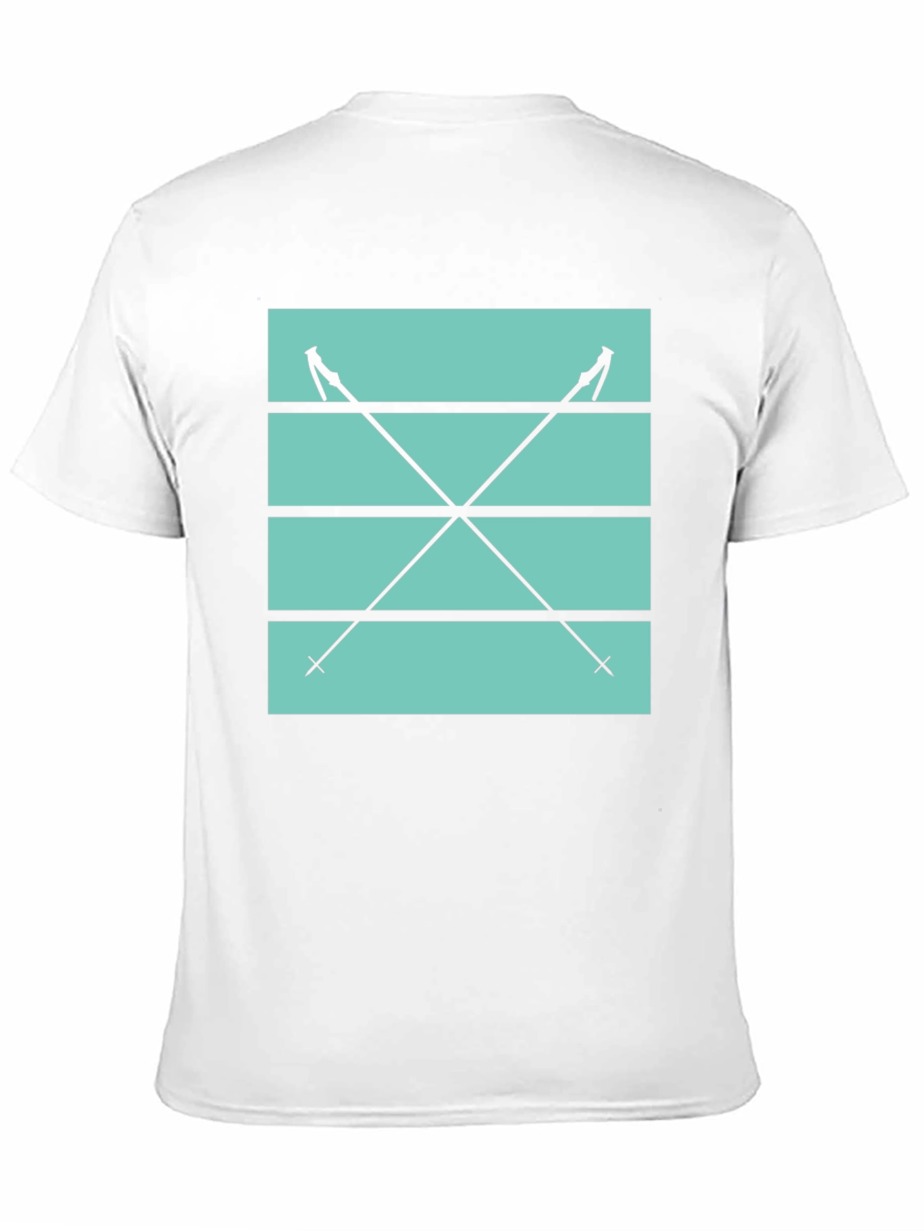Ski Poles Graphic Tee - Black Cotton Casual Shirt
