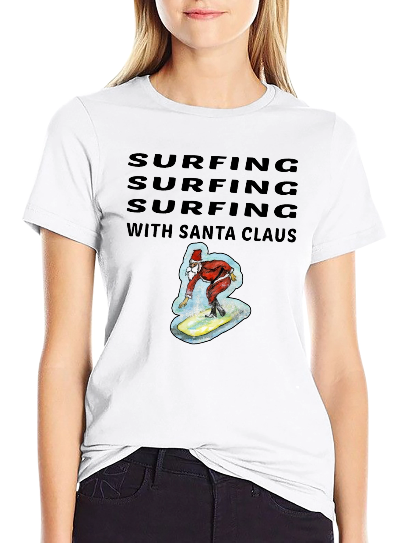 Surfing Santa Tee - Holiday Fun
