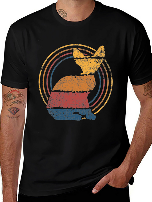 Retro Cat Graphic Tee - Stylish Vintage Design