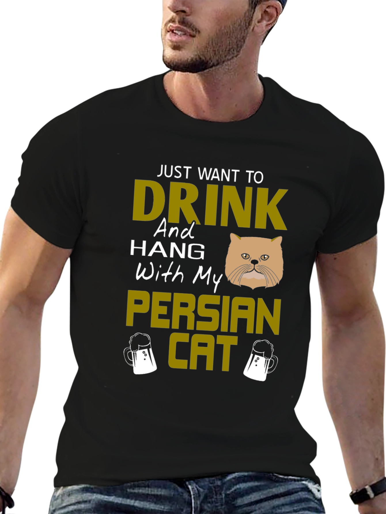 Drink With My Persian Cat T-Shirt