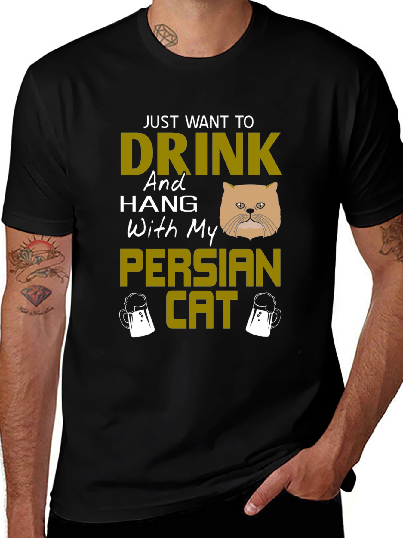 Drink With My Persian Cat T-Shirt