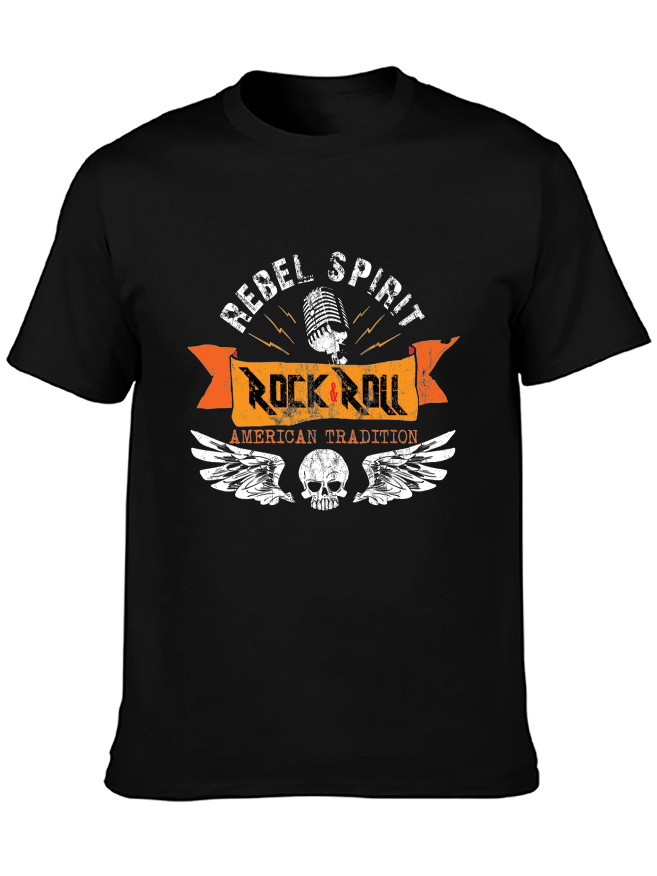 Rebel Spirit Rock & Roll Black T-Shirt