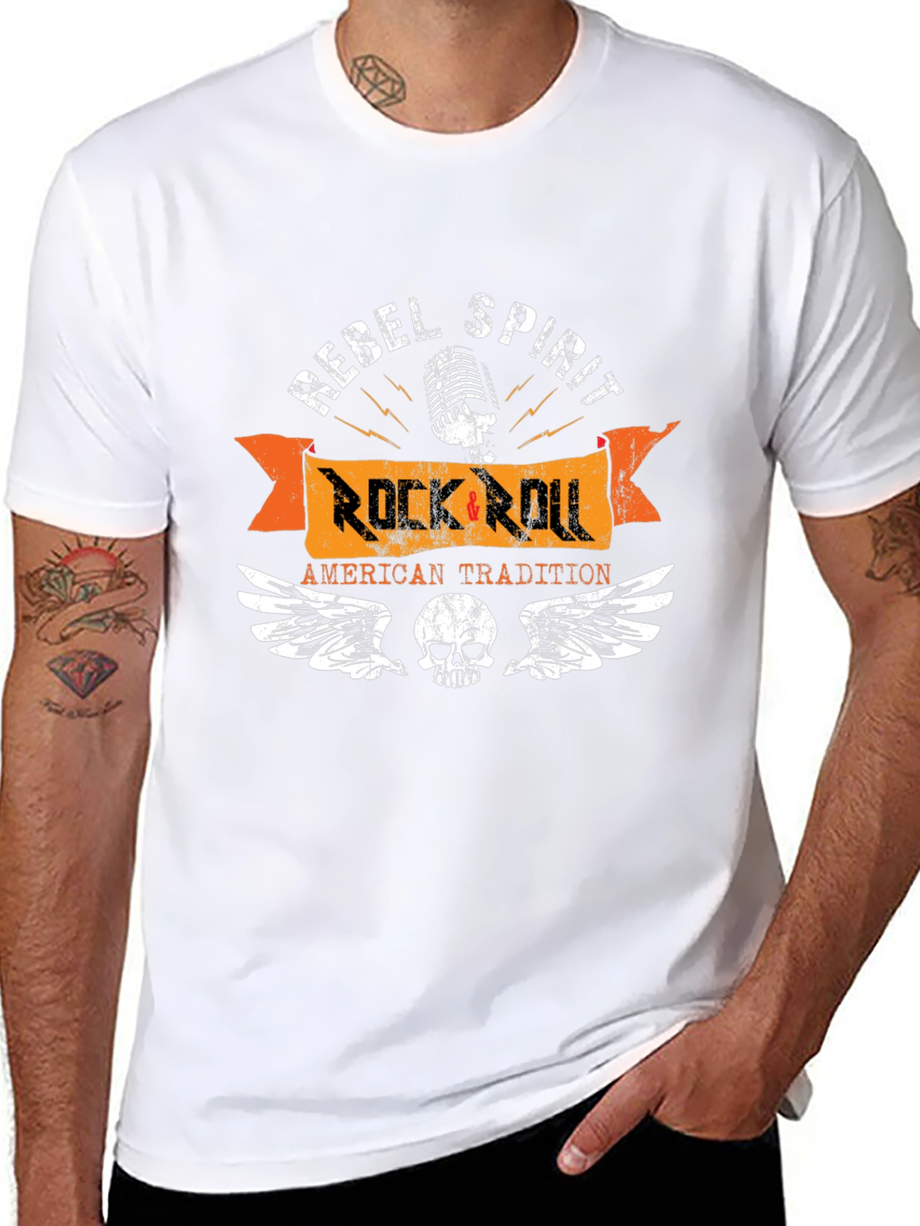 Rebel Spirit Rock & Roll Black T-Shirt
