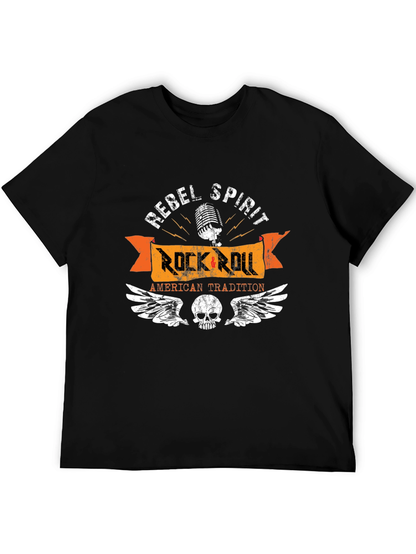 Rebel Spirit Rock & Roll Black T-Shirt