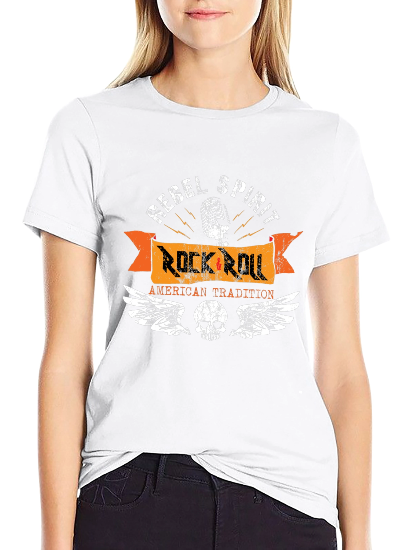 Rebel Spirit Rock & Roll Black T-Shirt