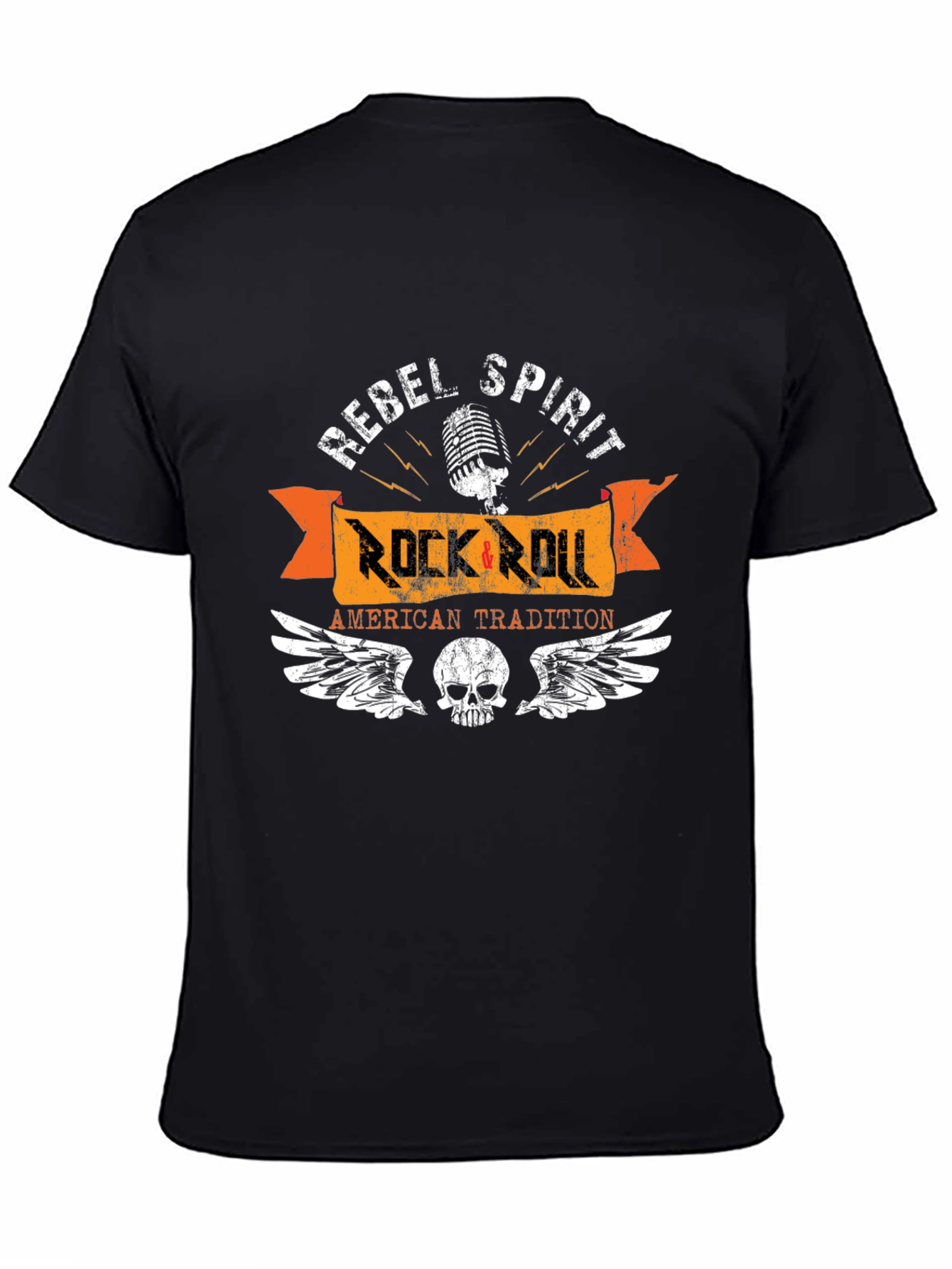 Rebel Spirit Rock & Roll Black T-Shirt