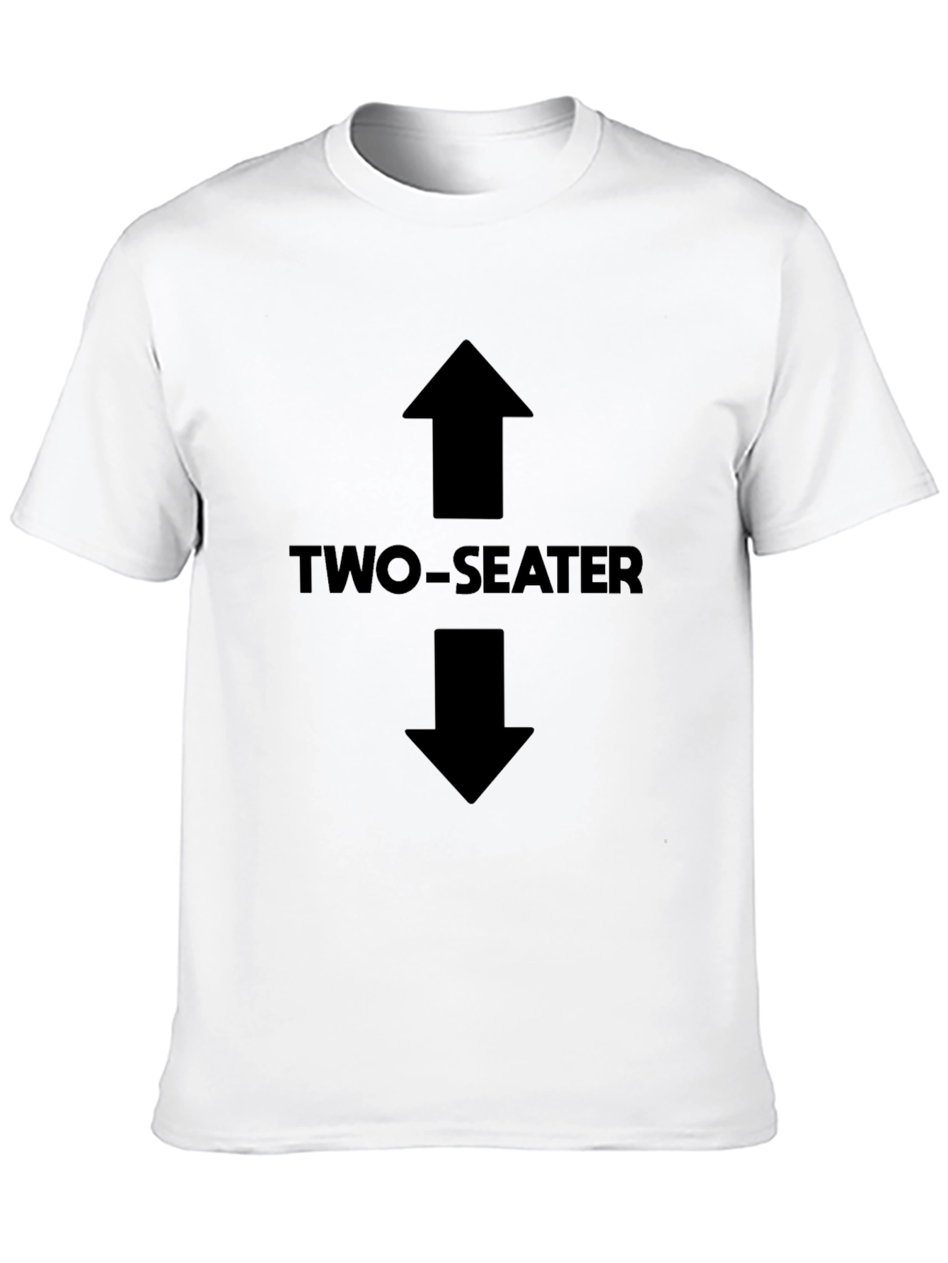 Two-Seater Adult Humor Graphic Tee - Black