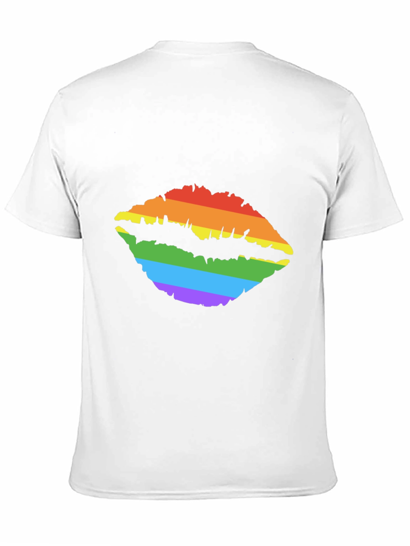 Rainbow Lips Print Tee - Stylish LGBTQ+ Pride T-Shirt