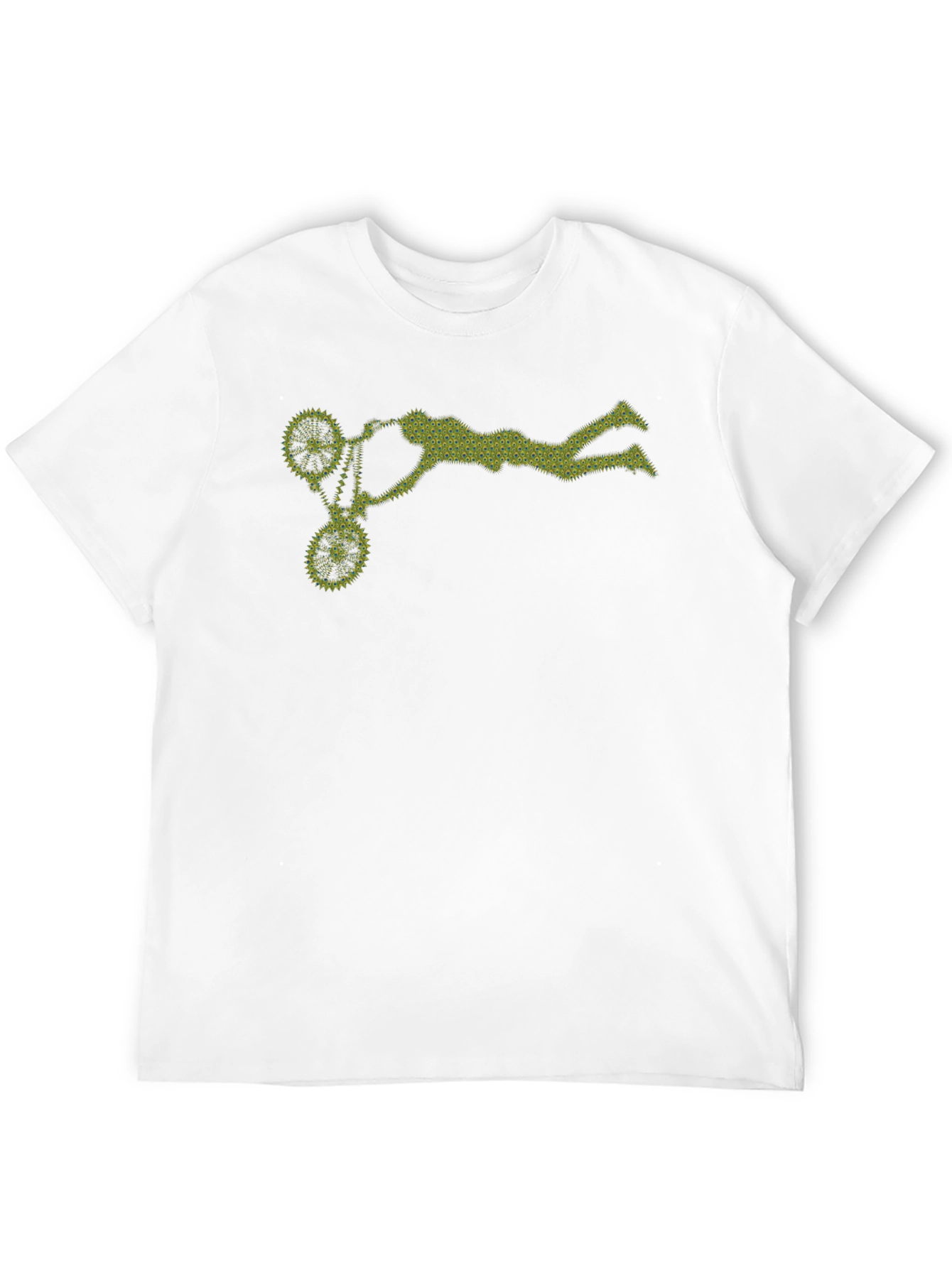 Bicycle Stunt Graphic Tee - Black Cotton Casual Shirt