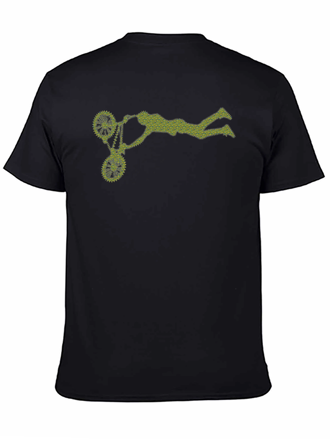 Bicycle Stunt Graphic Tee - Black Cotton Casual Shirt