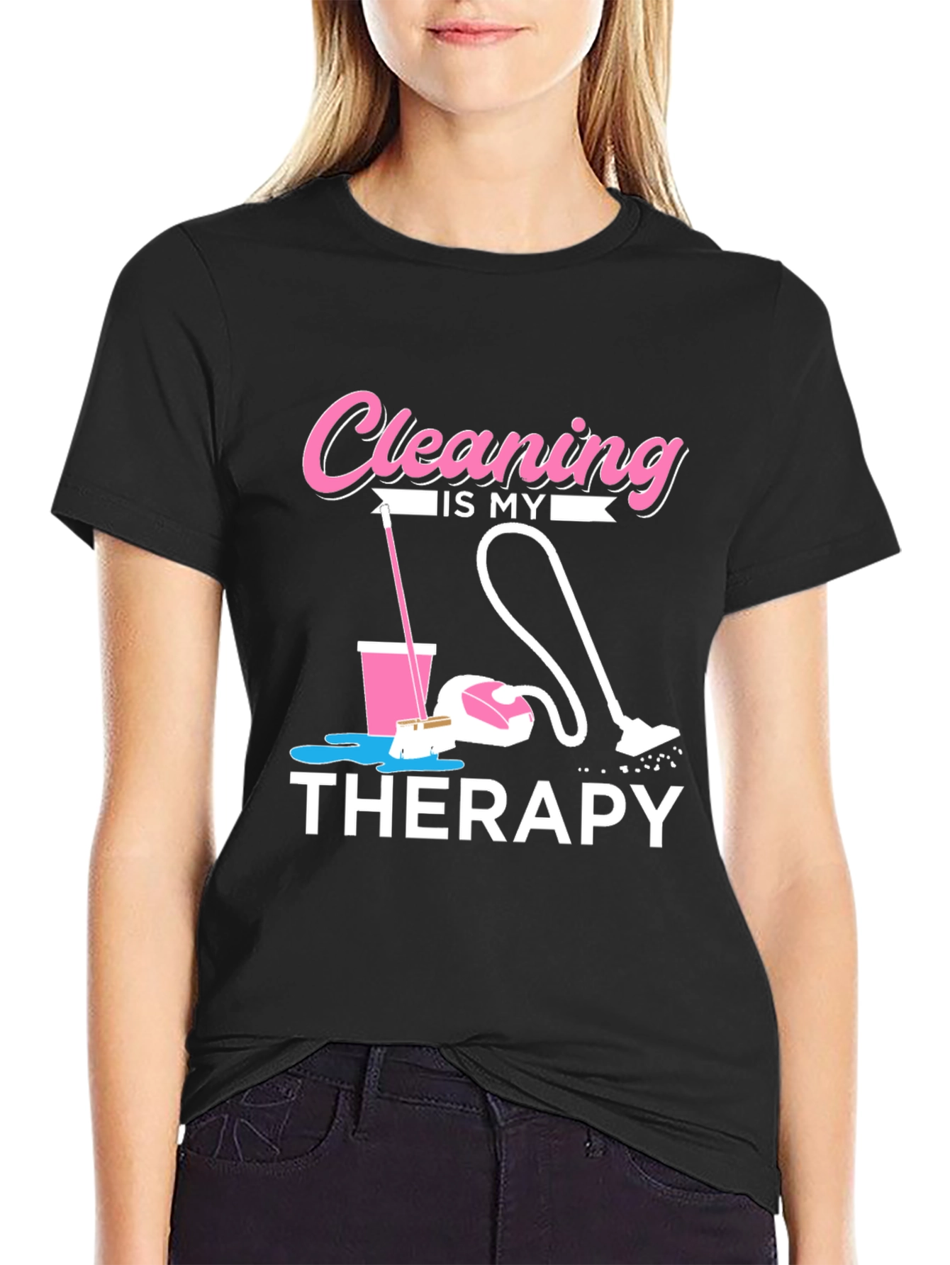 Cleaning is My Therapy Graphic T-Shirt