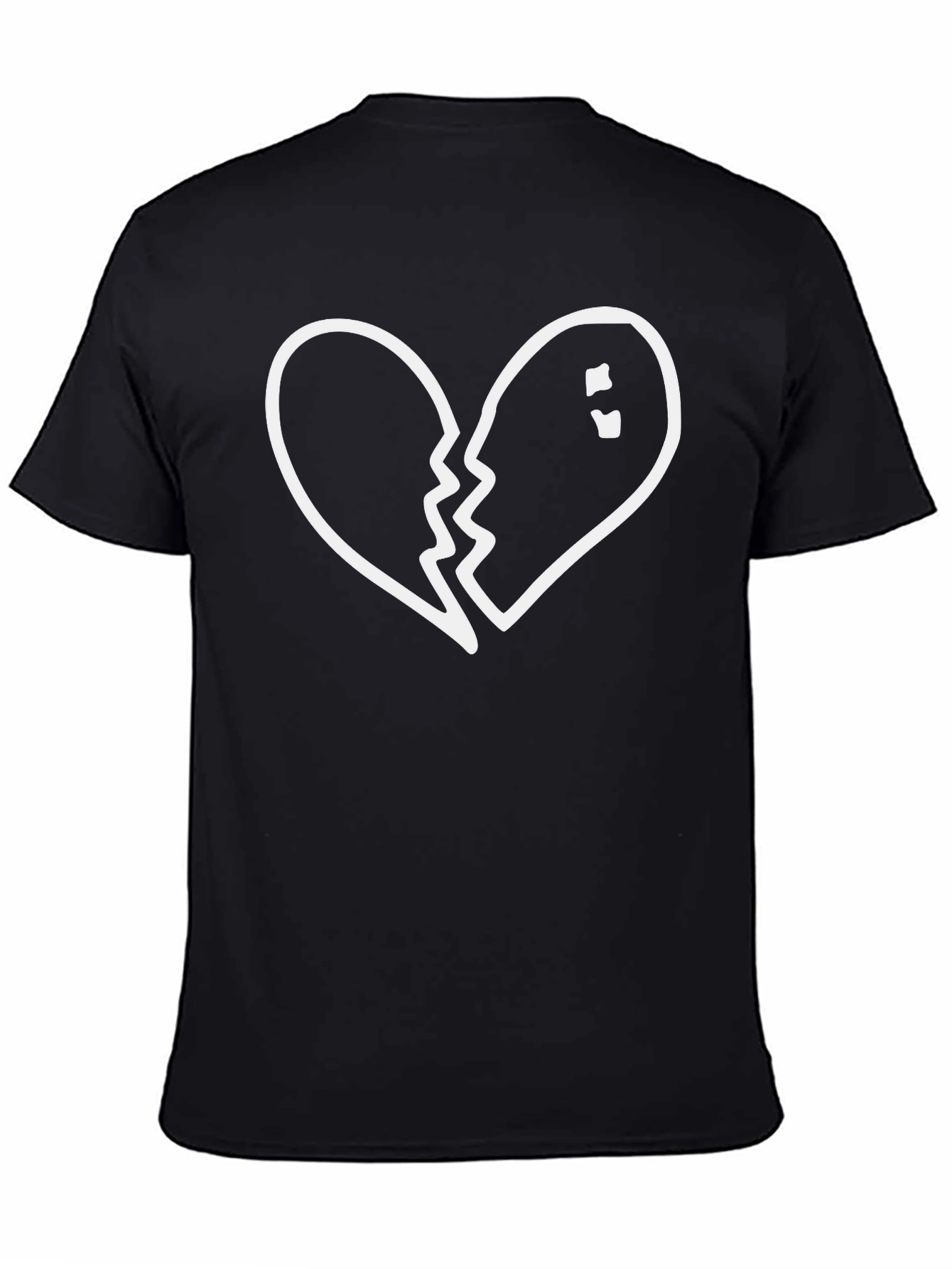 Broken Heart Graphic Black T-Shirt