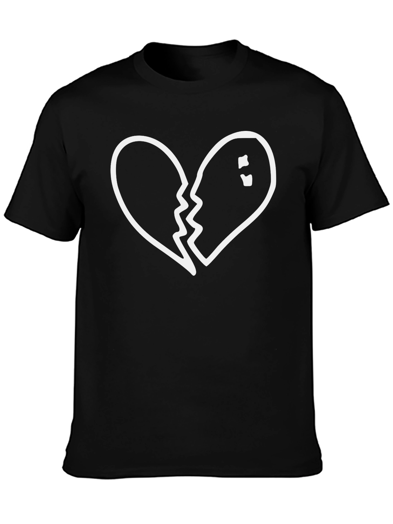 Broken Heart Graphic Black T-Shirt