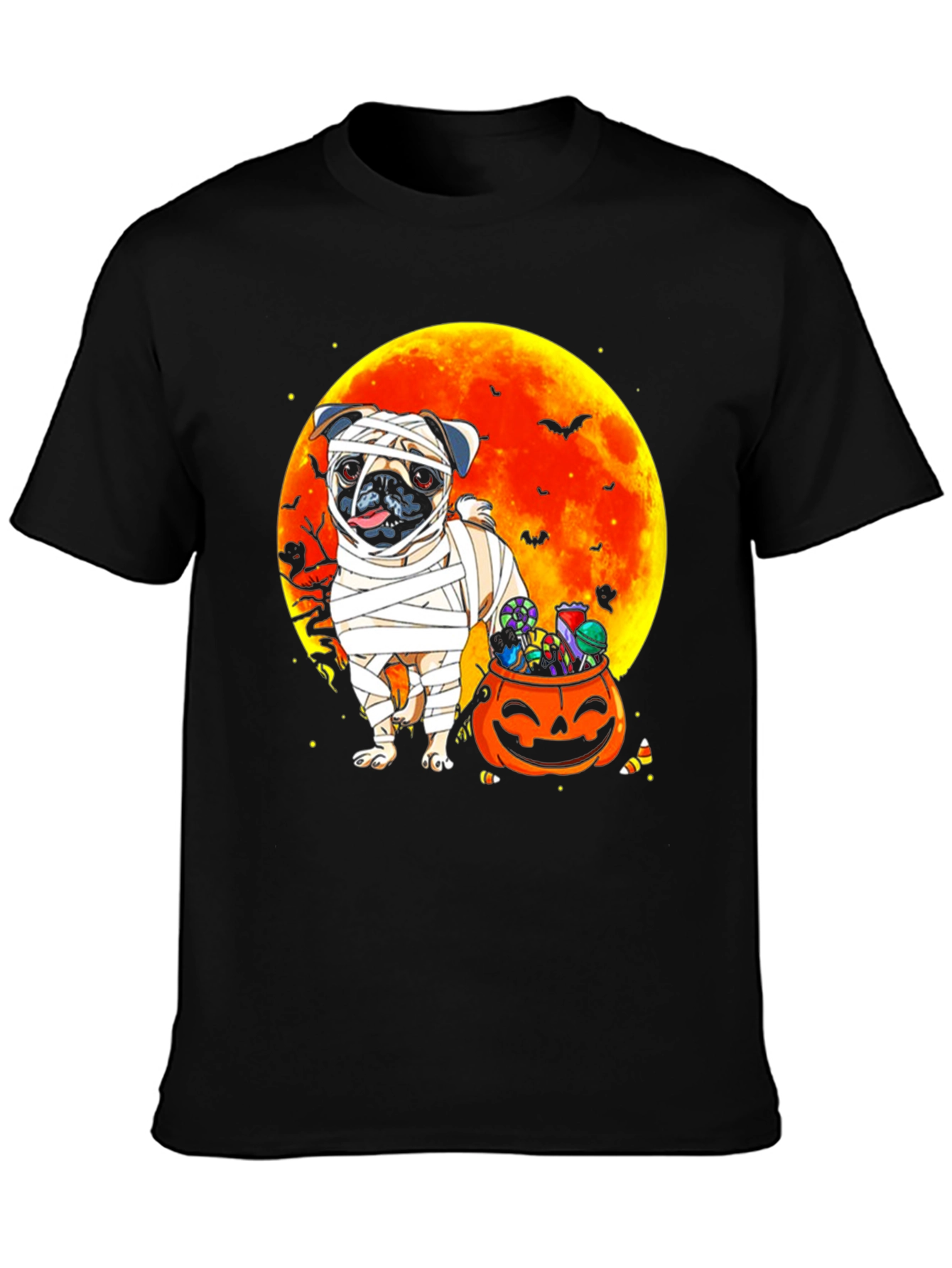 Halloween Mummy Pug T-Shirt