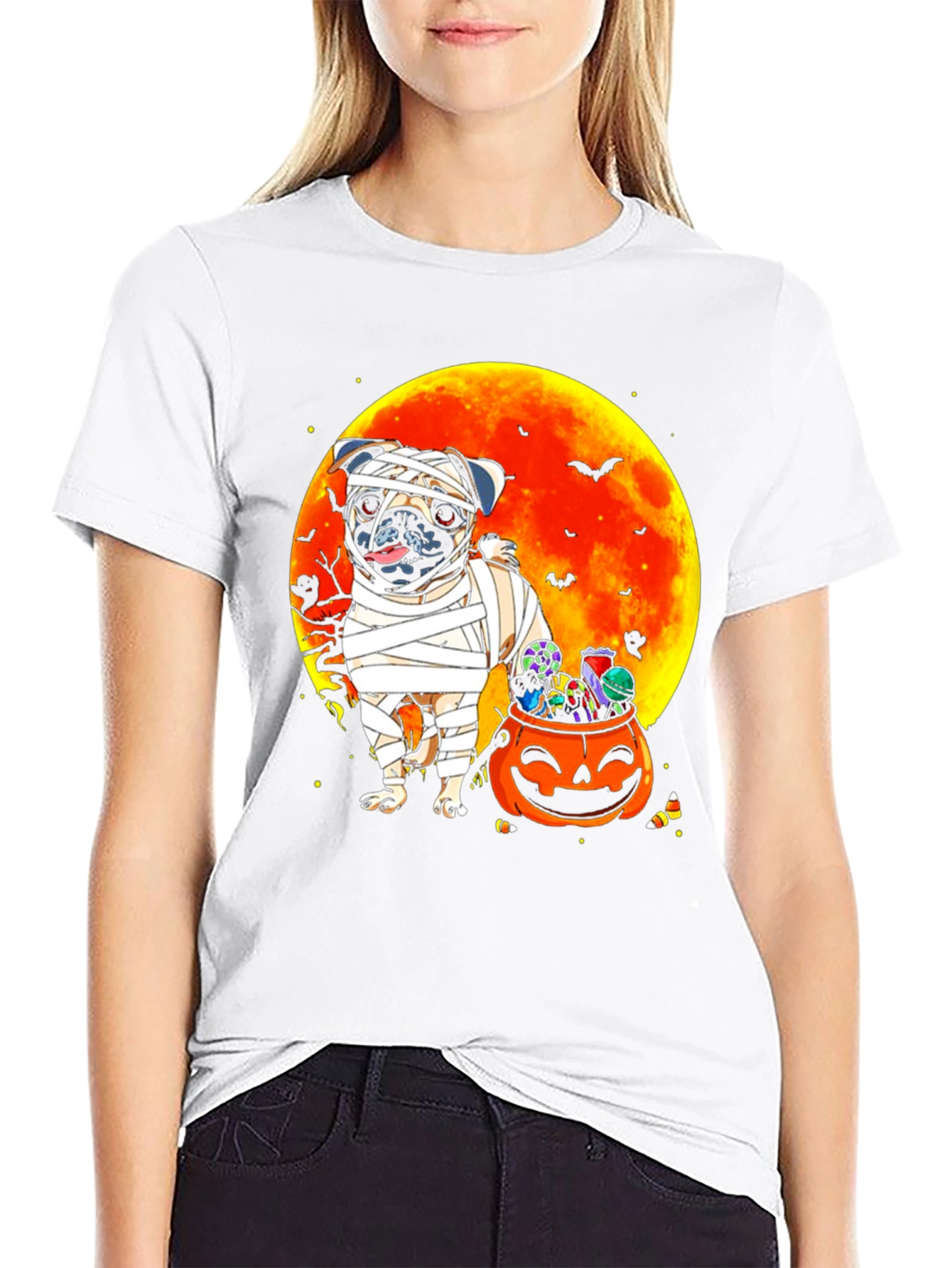 Halloween Mummy Pug T-Shirt