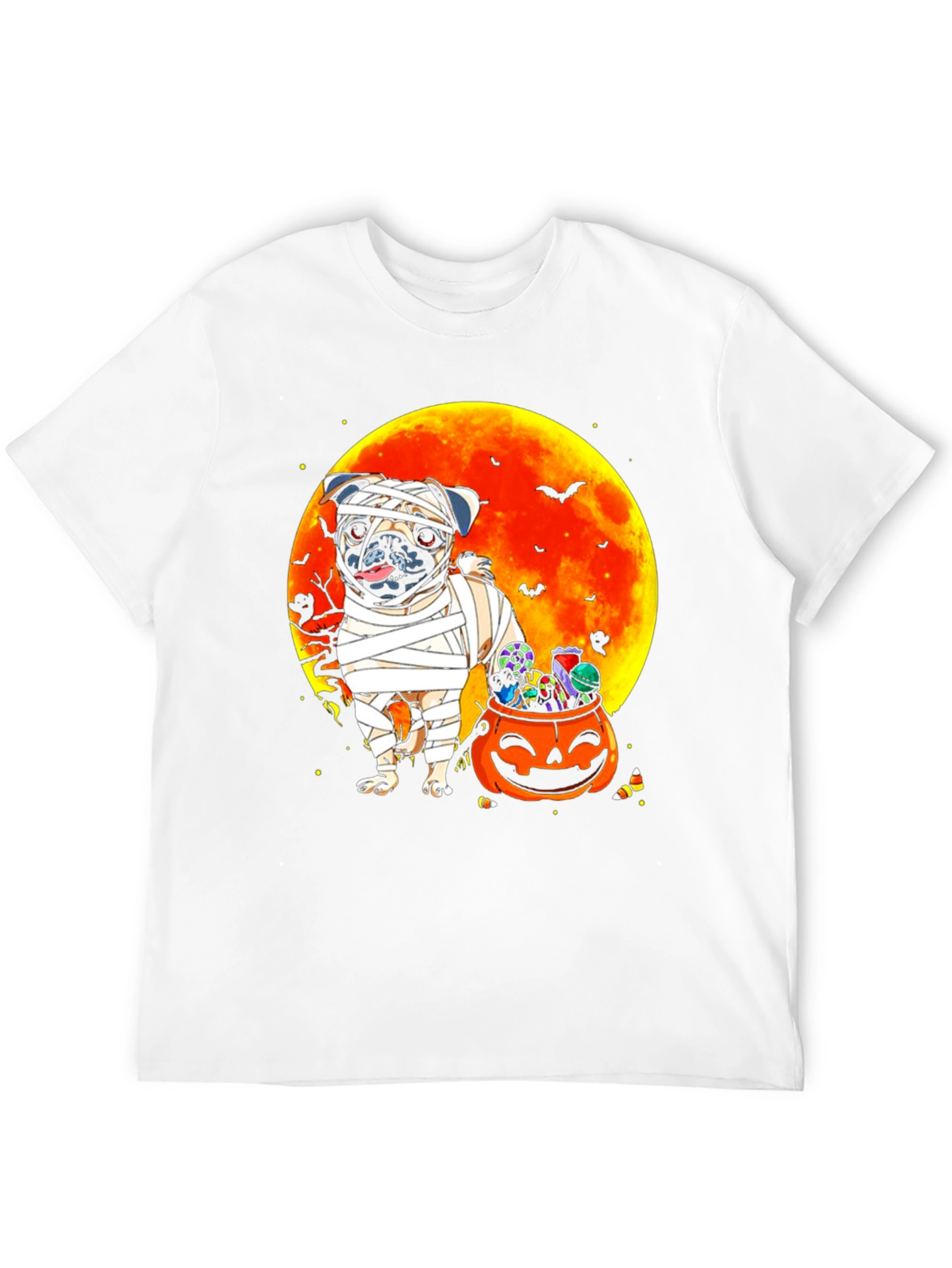 Halloween Mummy Pug T-Shirt