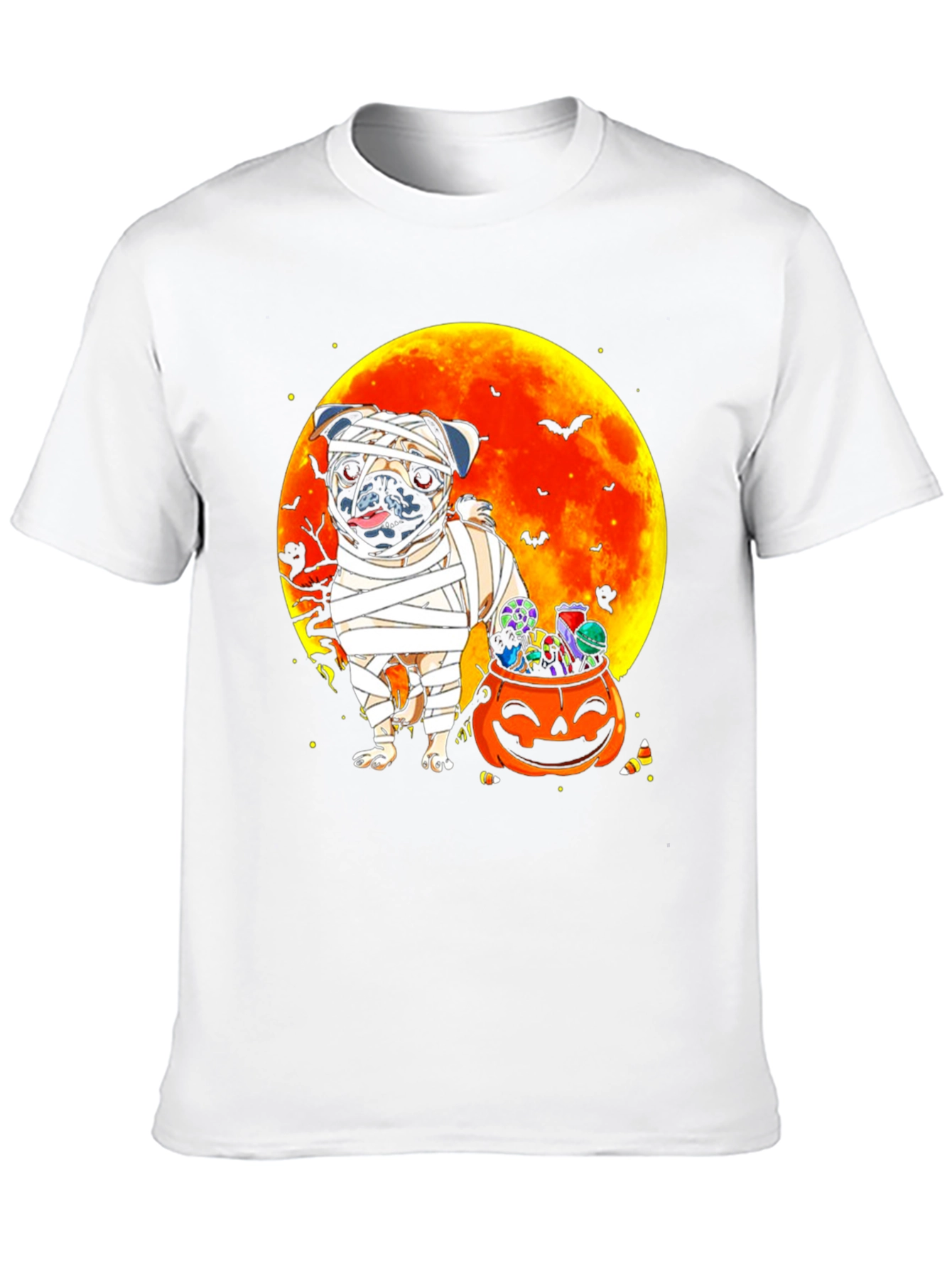 Halloween Mummy Pug T-Shirt