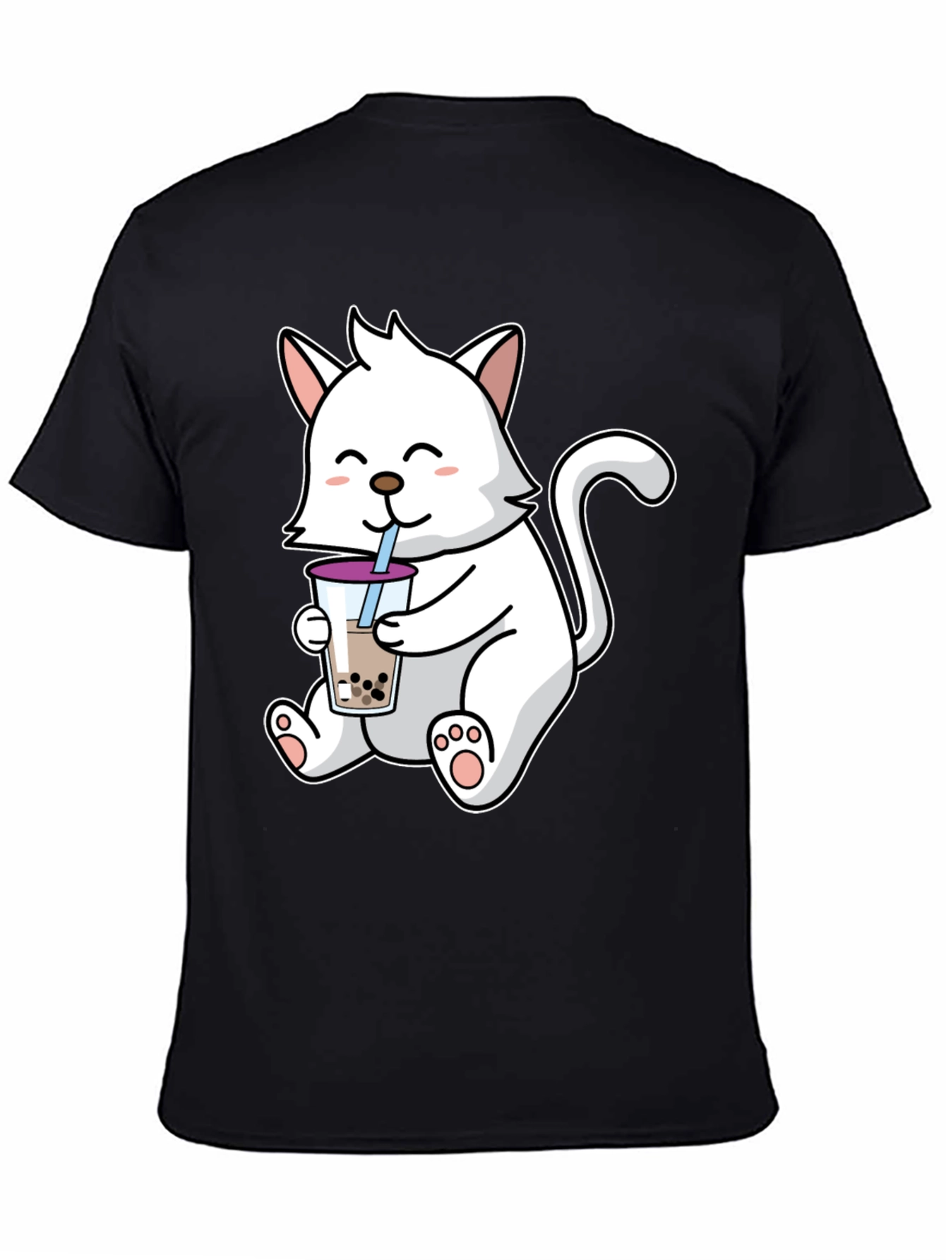 Cute Cat Bubble Tea Graphic T-Shirt