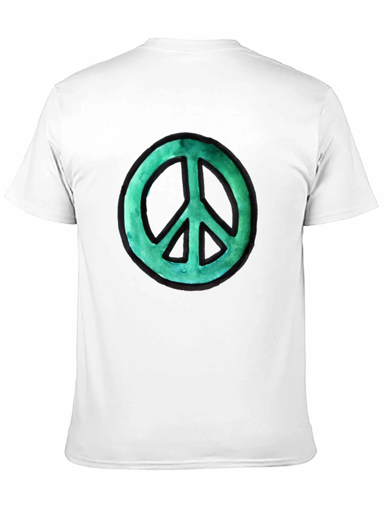 Peace Sign Graphic Tee - Black Cotton