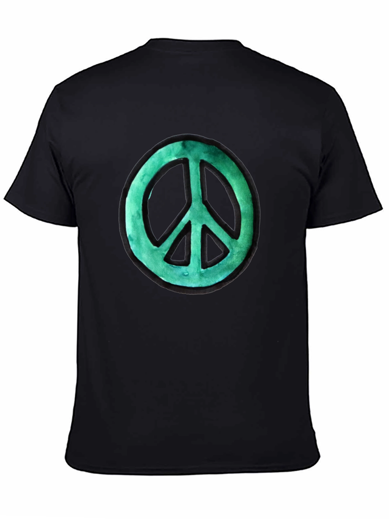 Peace Sign Graphic Tee - Black Cotton