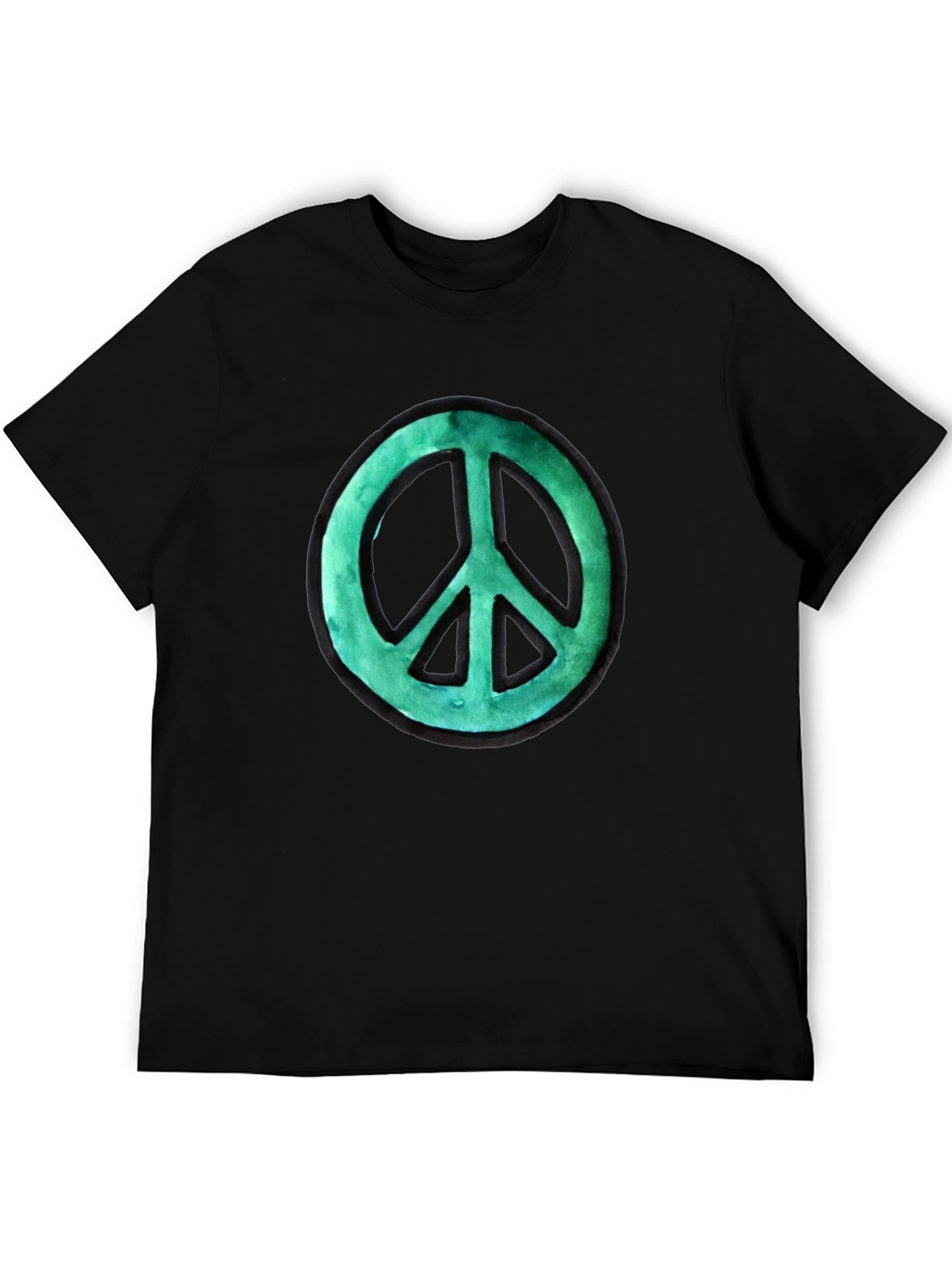 Peace Sign Graphic Tee - Black Cotton