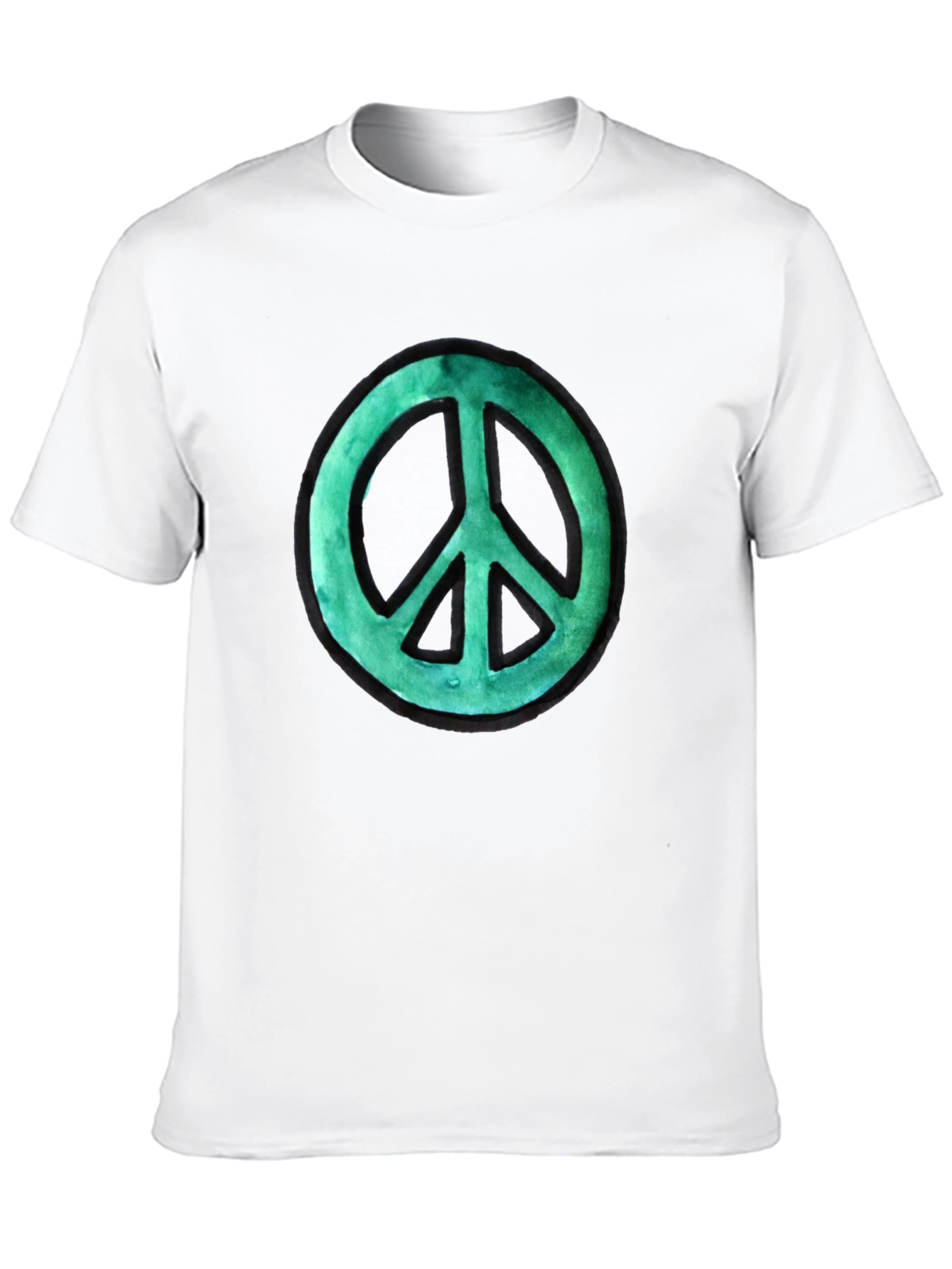 Peace Sign Graphic Tee - Black Cotton