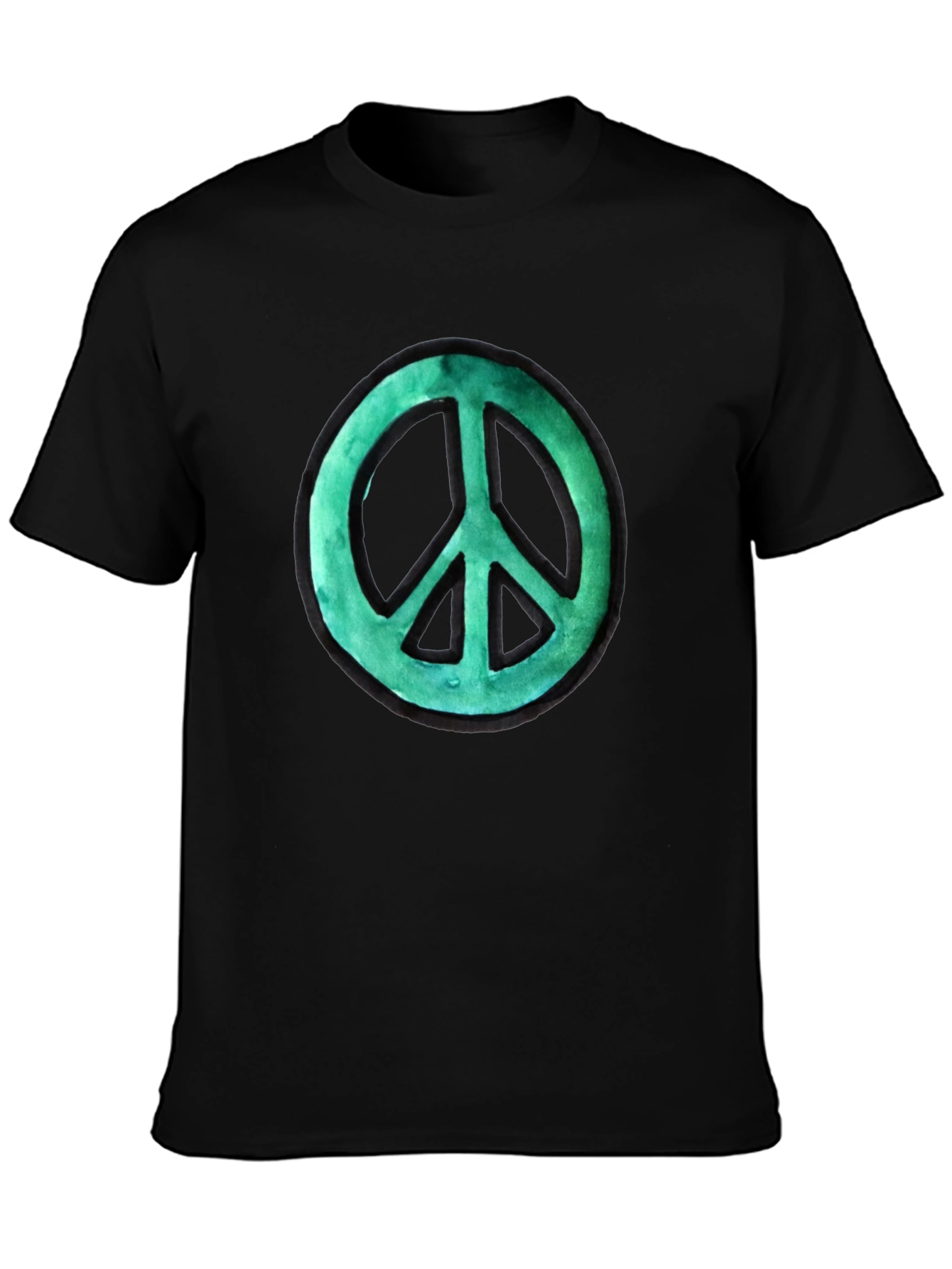 Peace Sign Graphic Tee - Black Cotton