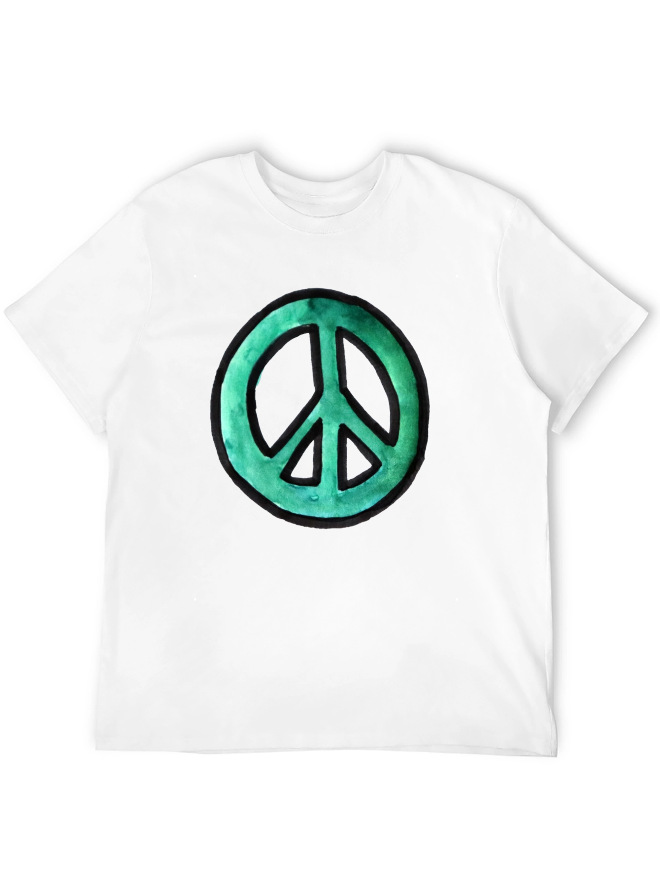 Peace Sign Graphic Tee - Black Cotton