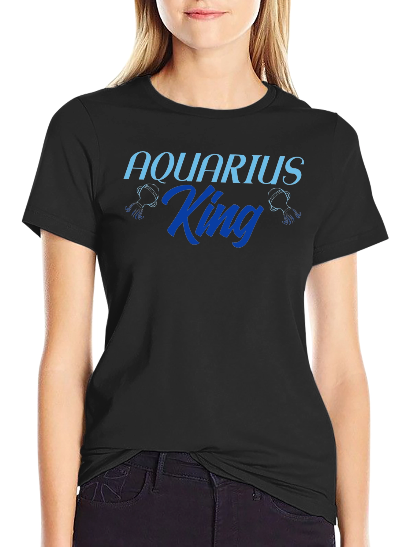 Aquarius King Graphic T-Shirt - Zodiac Sign Tee