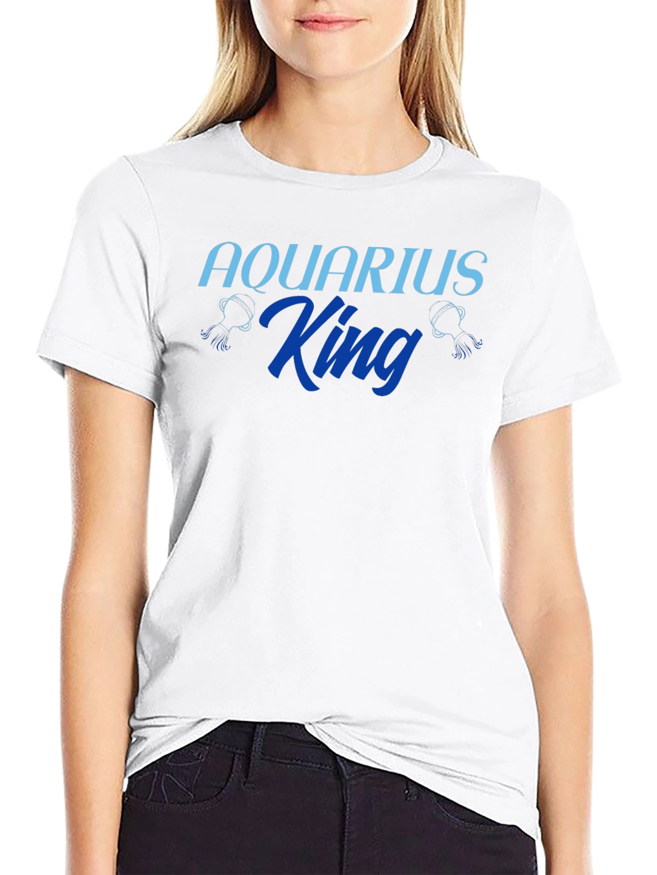 Aquarius King Graphic T-Shirt - Zodiac Sign Tee
