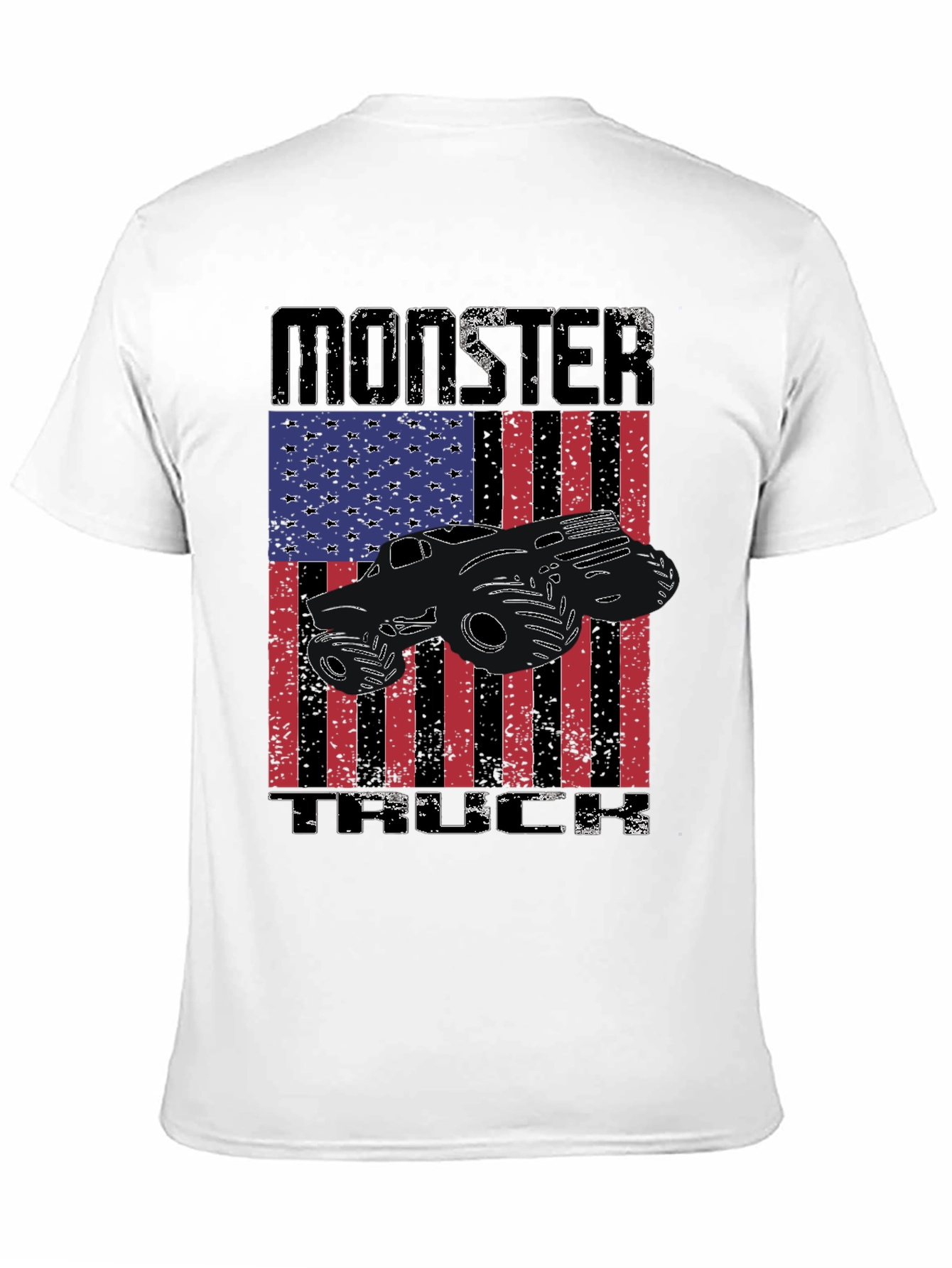 Monster Truck American Flag Graphic T-Shirt