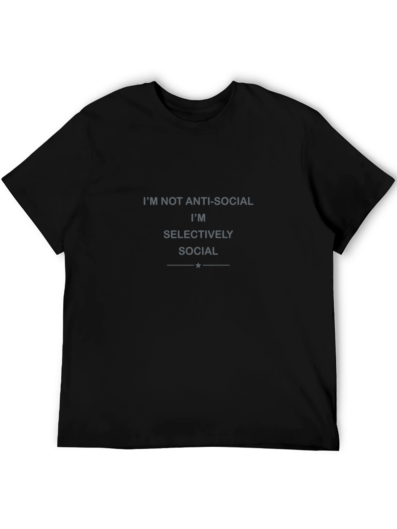 Selectively Social Graphic Tee - Black Casual Shirt