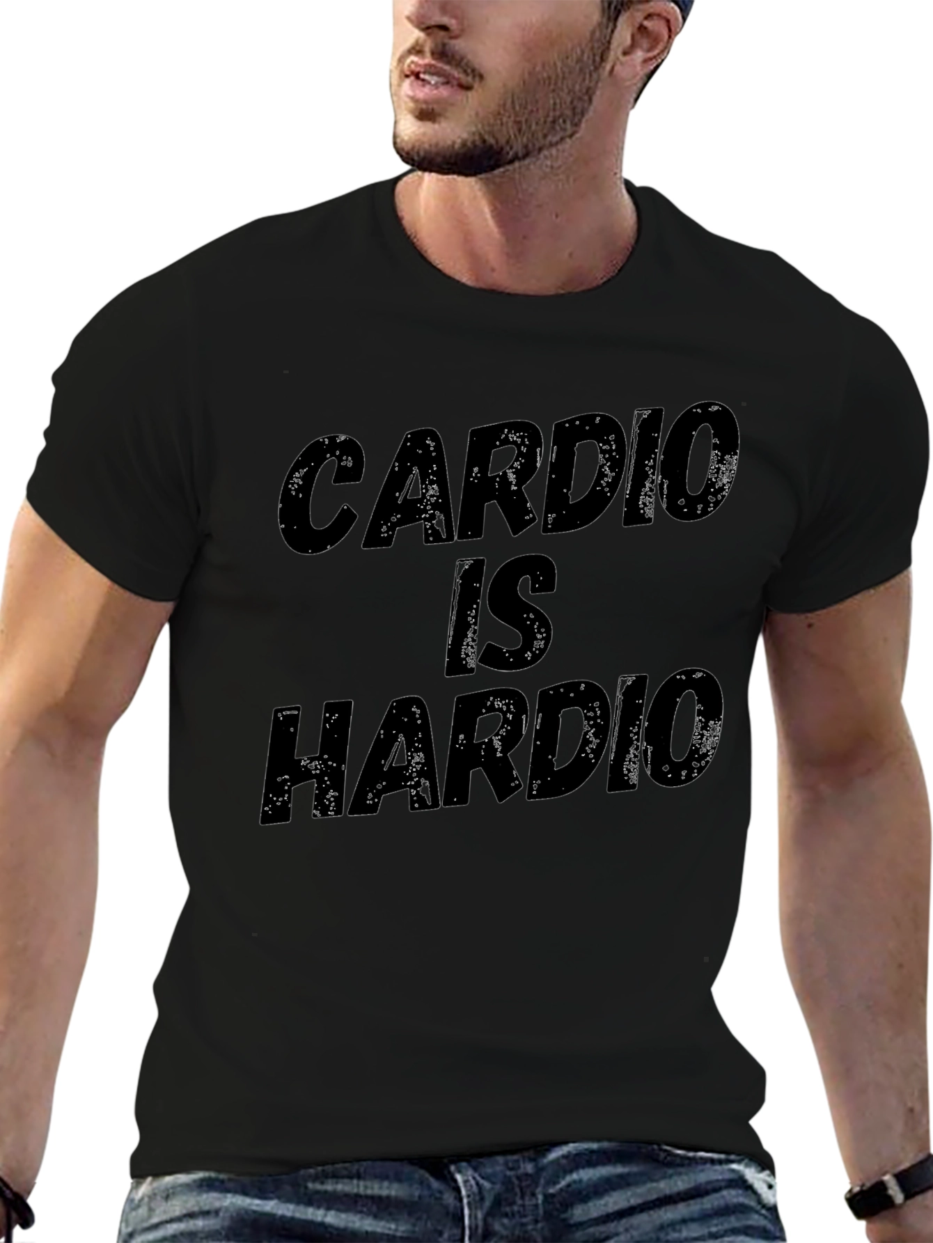 Cardio Is Hardio Black Graphic Tee