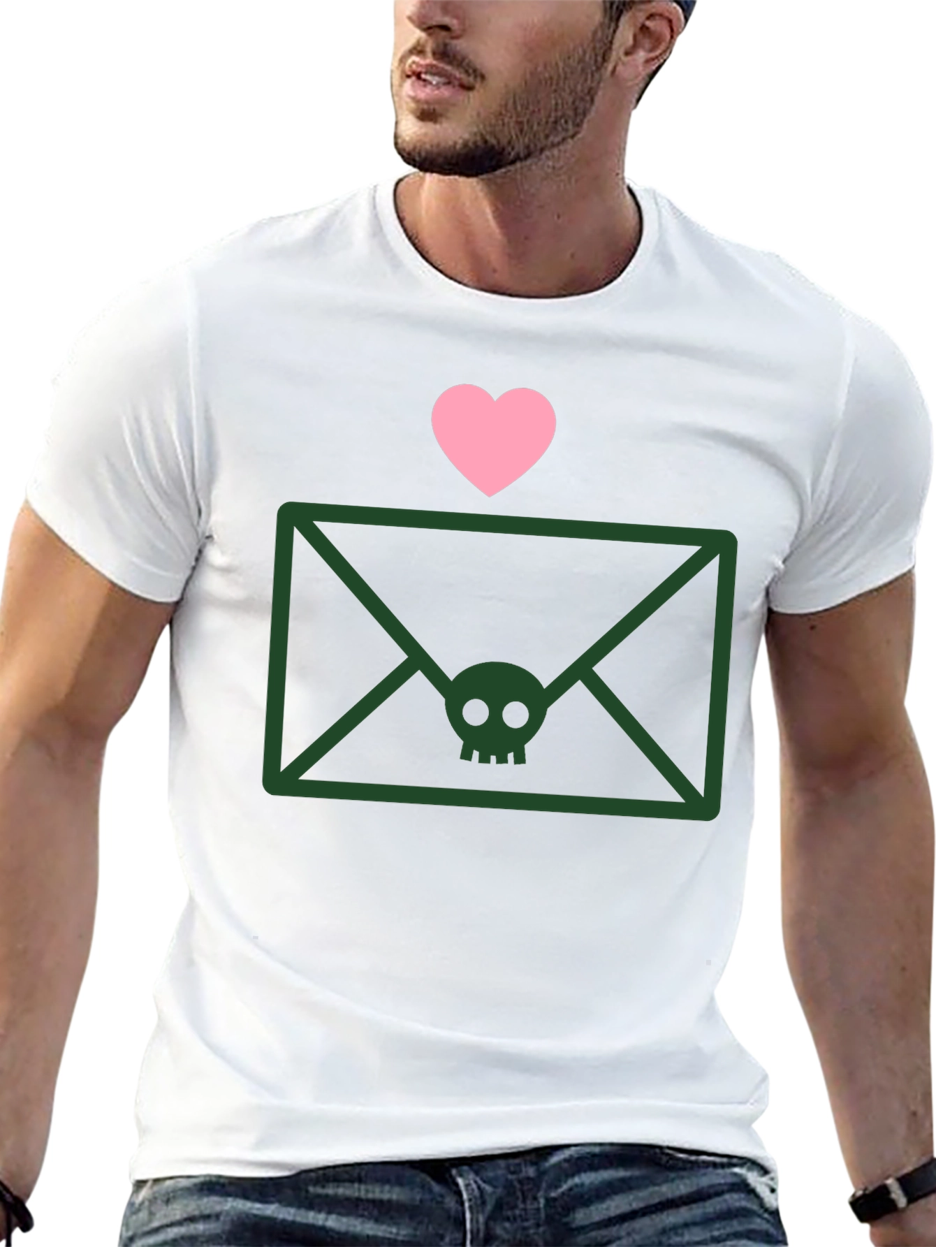 Skull Envelope Tee - Edgy Graphic T-Shirt