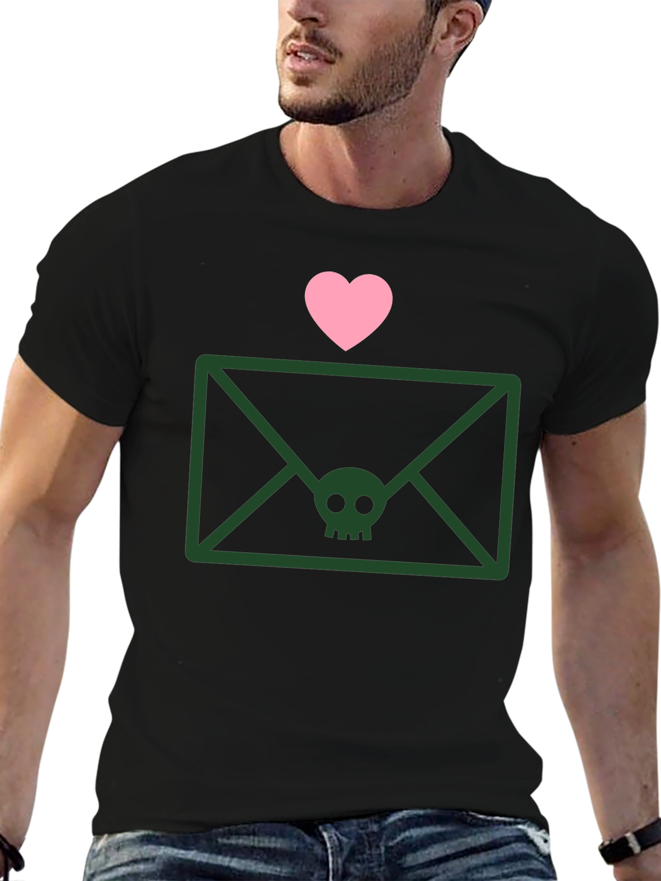 Skull Envelope Tee - Edgy Graphic T-Shirt