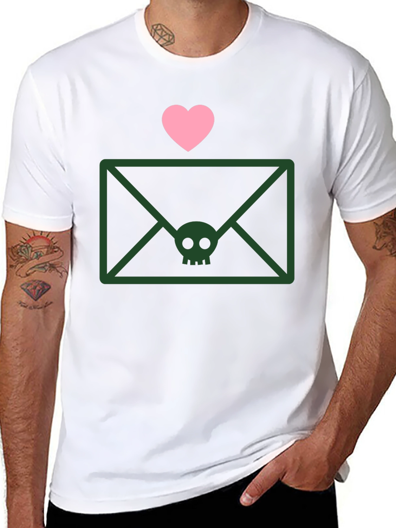 Skull Envelope Tee - Edgy Graphic T-Shirt