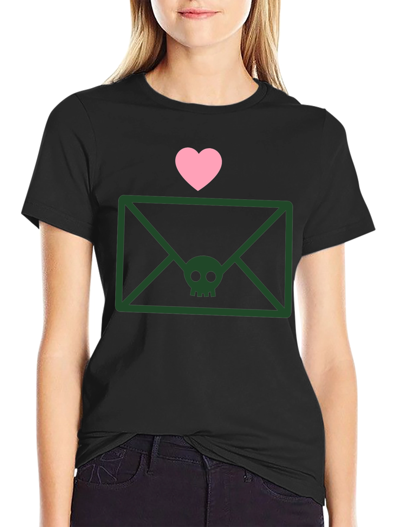 Skull Envelope Tee - Edgy Graphic T-Shirt
