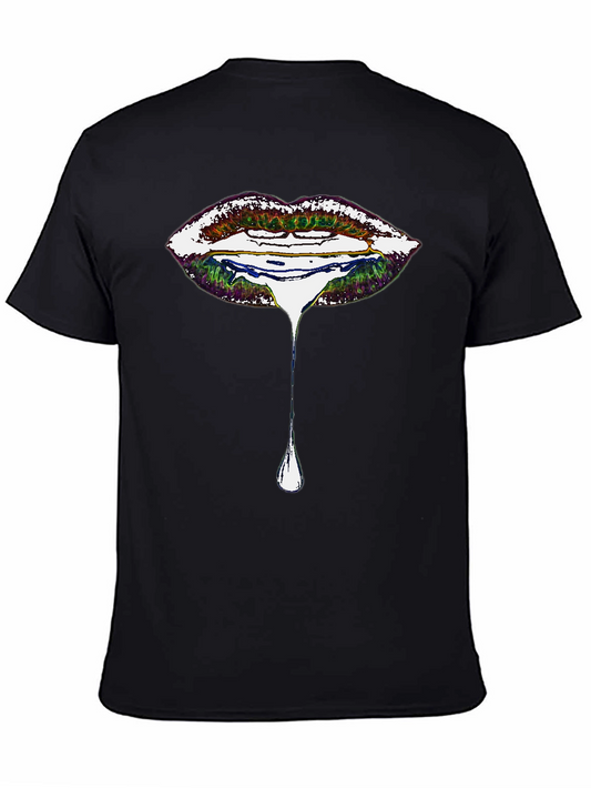 Dripping Lips Graphic Tee - Unique Design