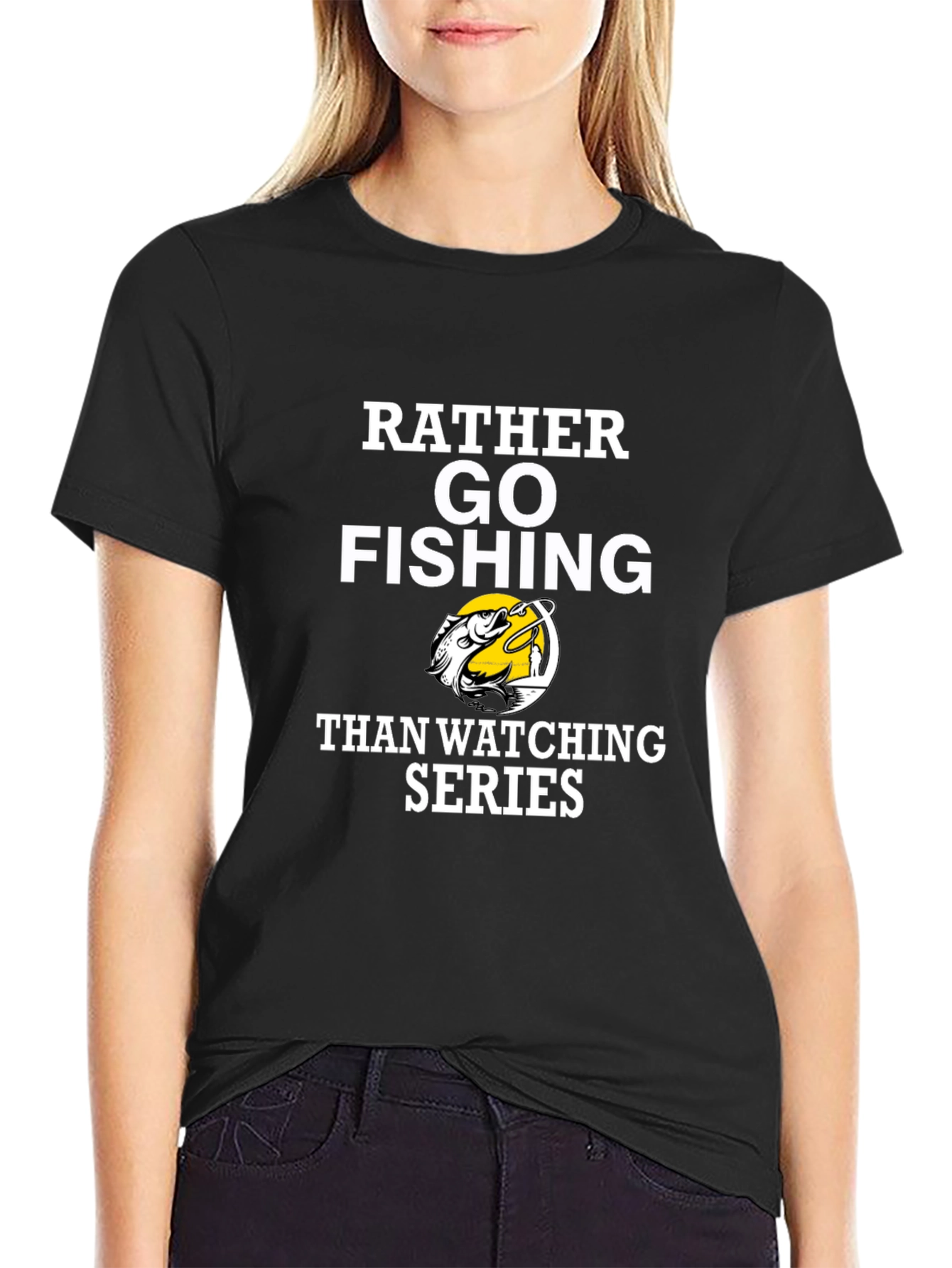 Rather Go Fishing T-Shirt Funny Angler Tee