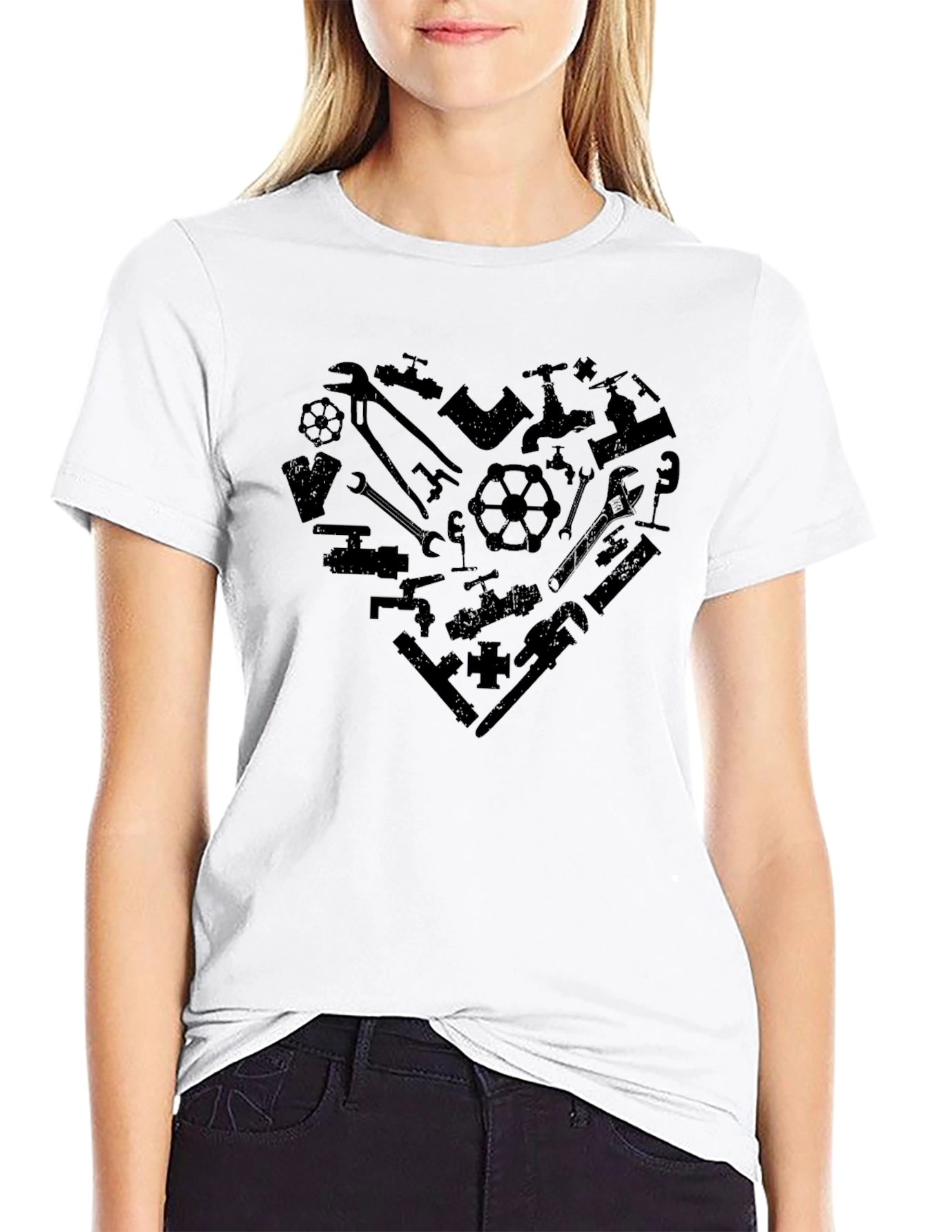 Plumbing Heart Graphic Tee - Black