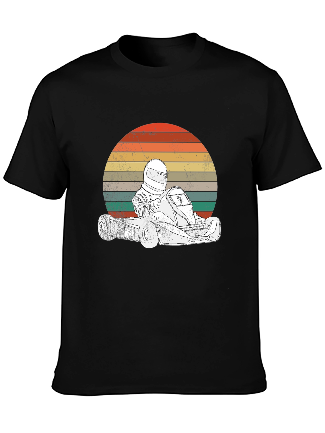 Go Kart Racing Sunset Graphic Tee