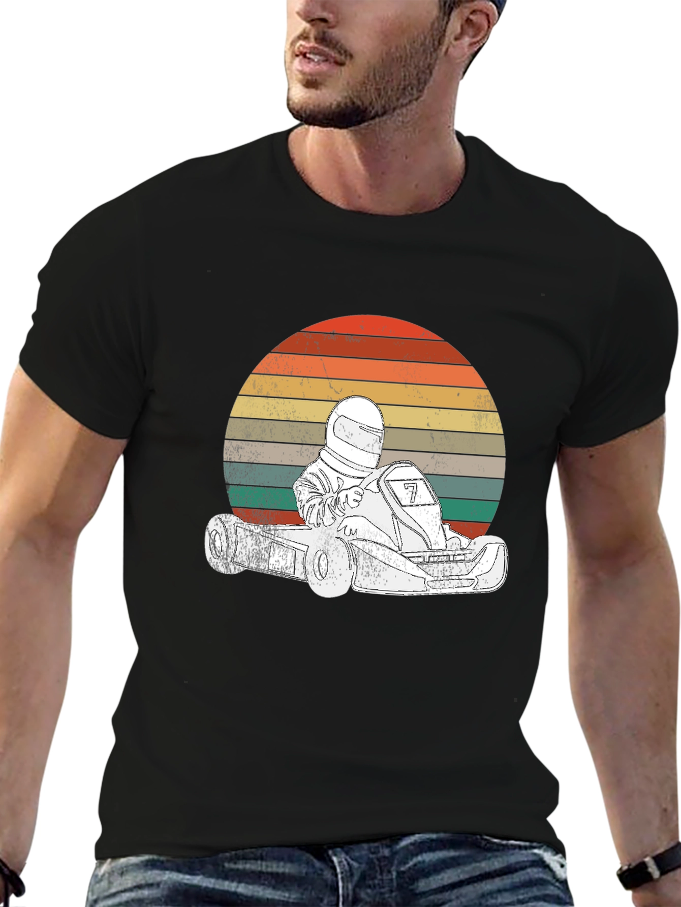 Go Kart Racing Sunset Graphic Tee