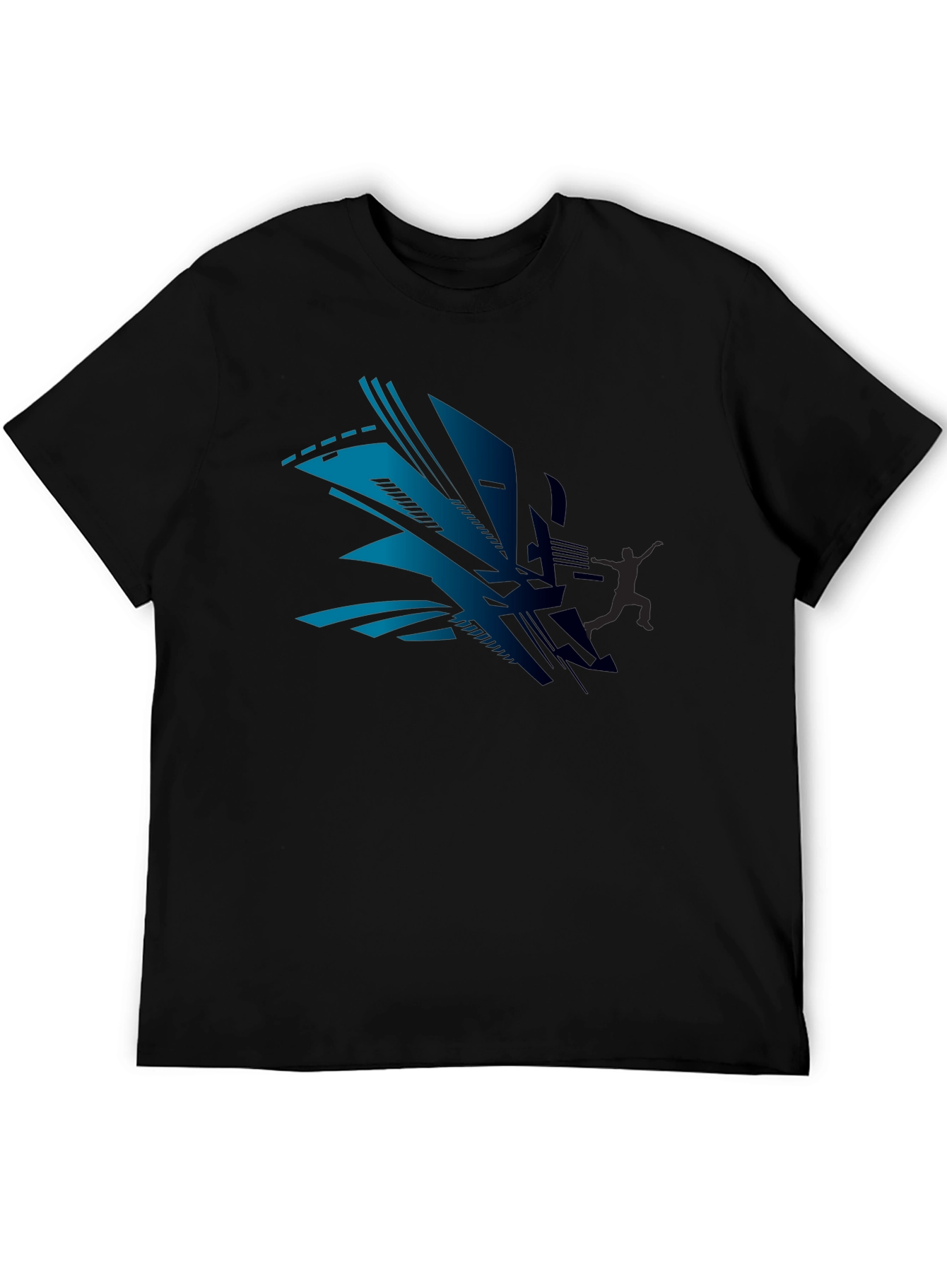 Modern Abstract Design Black T-Shirt
