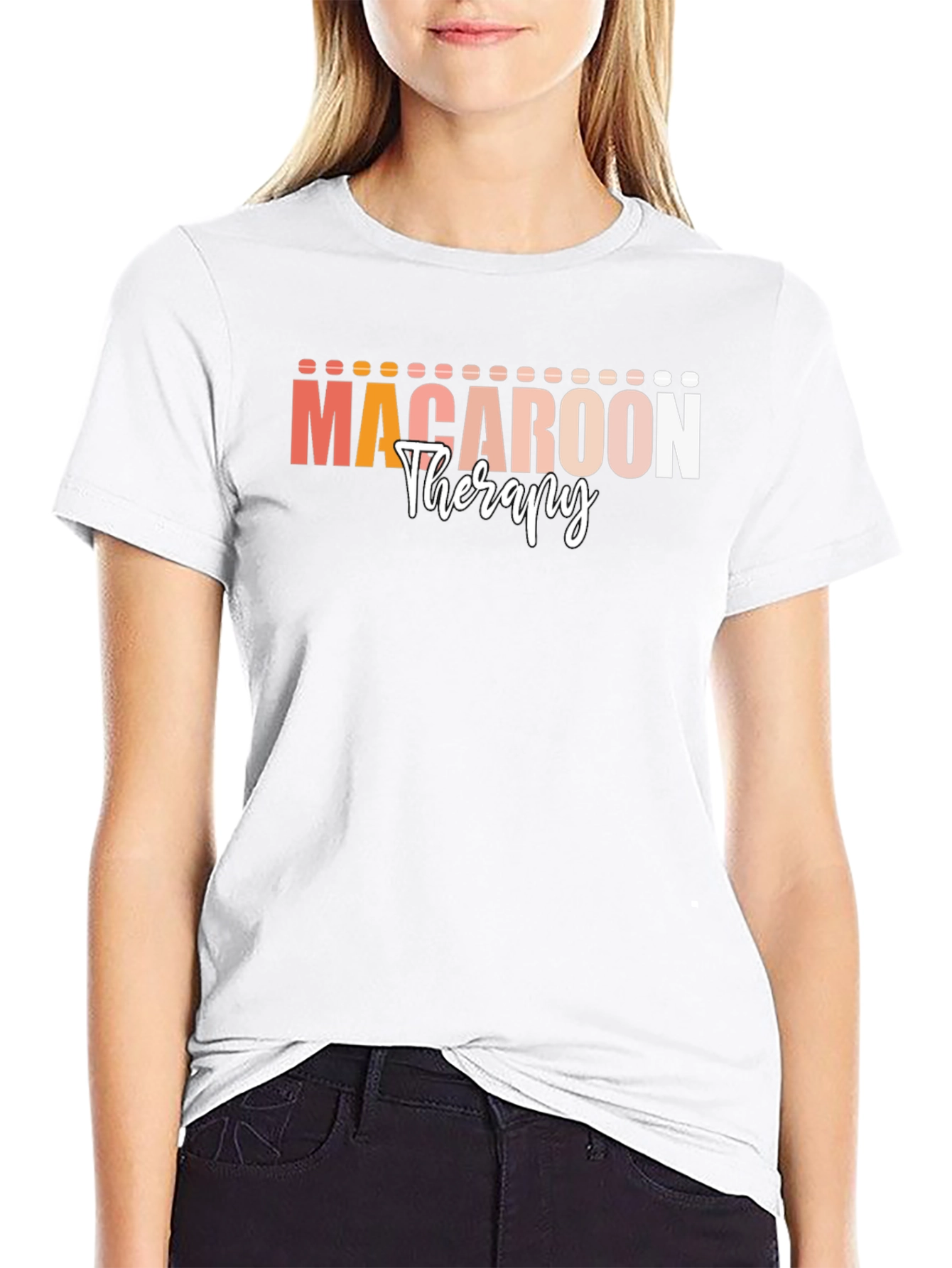 Macaroon Therapy Graphic Tee - Stylish Comfort